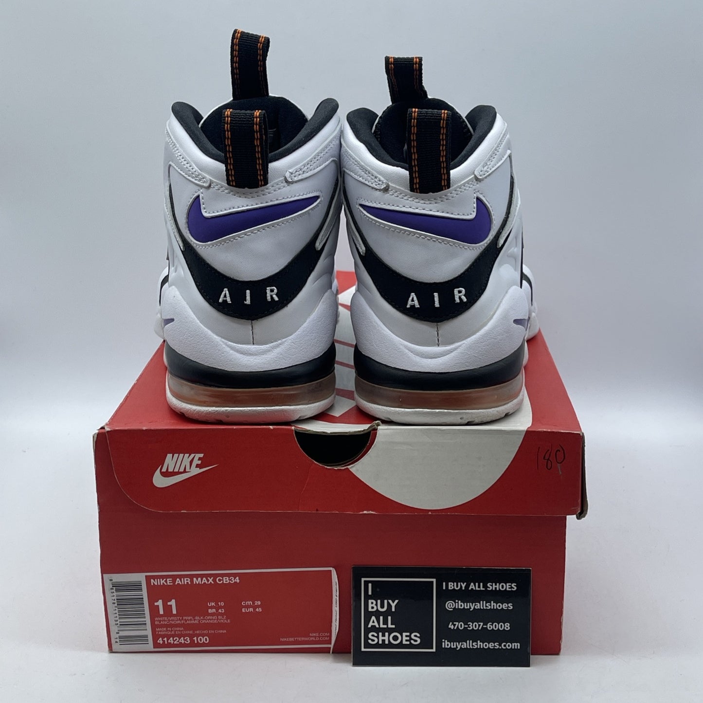 Size 11 - Nike Air Max CB34 White Varsity Purple Suede Leather (414243-100)
