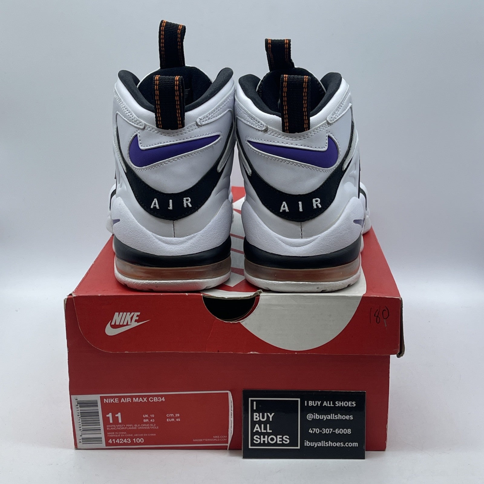 Size 11 - Nike Air Max CB34 White Varsity Purple Suede Leather (414243-100)