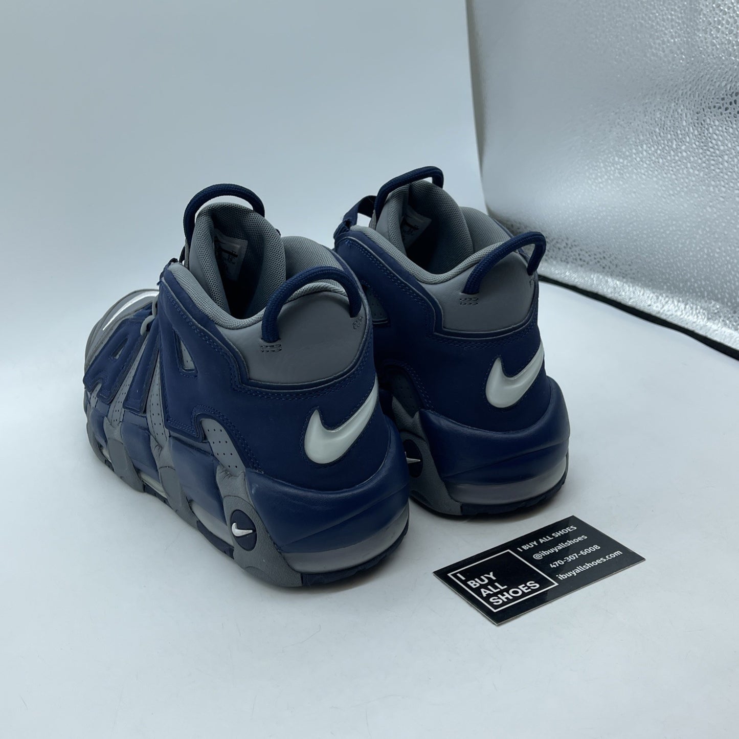 Size 11 - Nike Air More Uptempo Georgetown Blue Grey Leather Suede (921948-003)