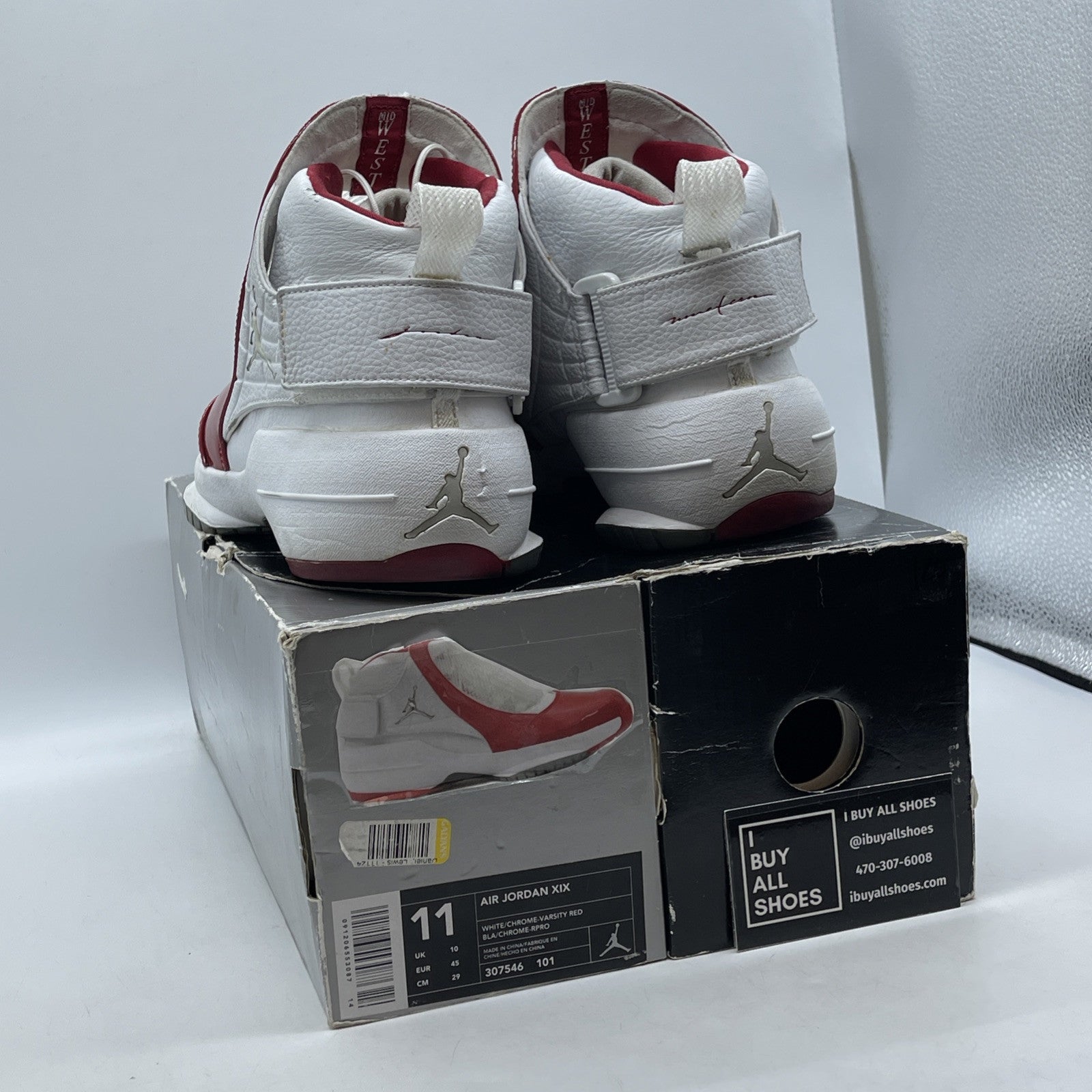 Size 11 - Air Jordan 19 OG Midwest Red White Leather (307546-101)