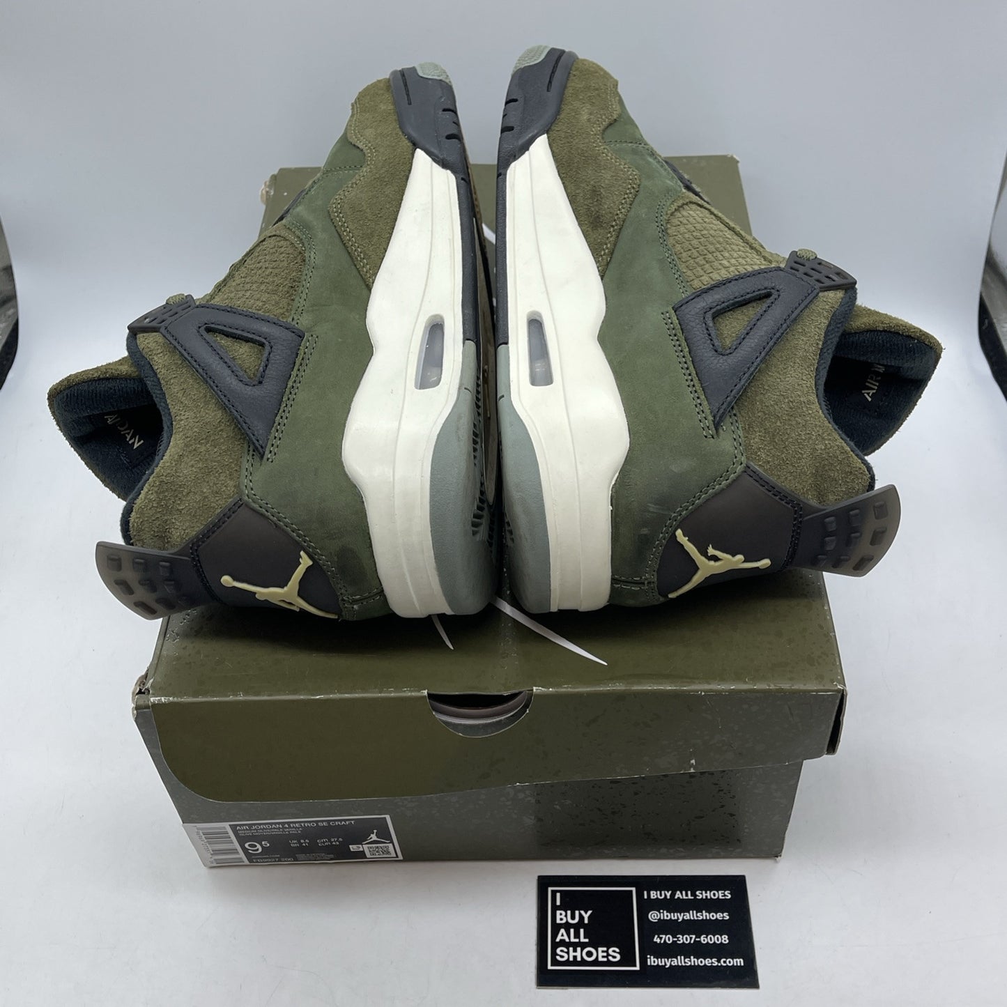 Size 9.5 - Jordan 4 SE Retro Low Craft - Olive Black Suede Leather (FB9927-200)