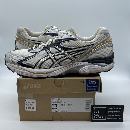 Size 11 - ASICS GT 2160 Cream Silver Gold White Suede Leather (GT-2160)
