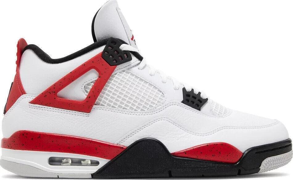 Size 10 - Jordan 4 Retro OG Mid Fire Red Black White Leather (DC7770-160)