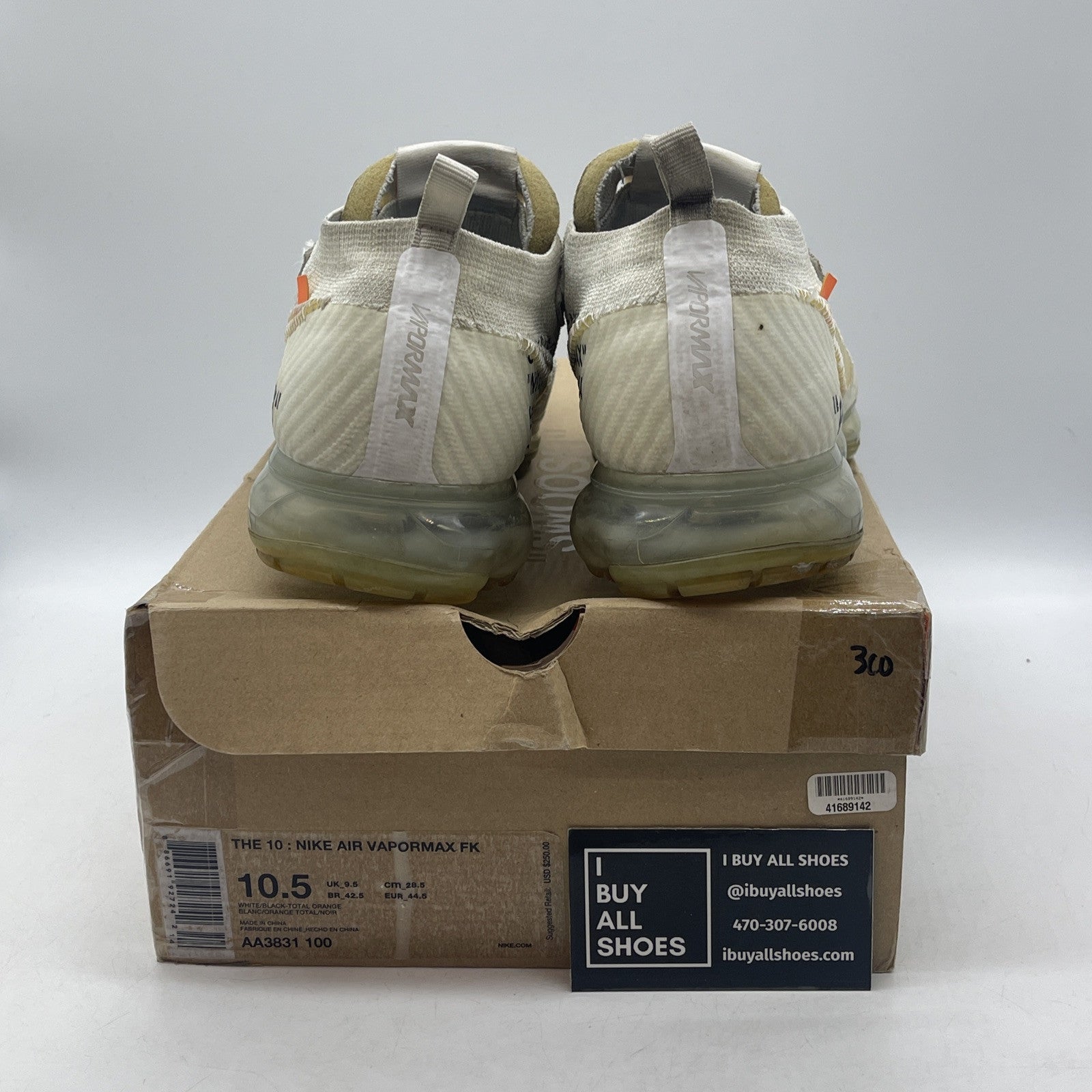 Size 10.5 - Nike Off-White x Air VaporMax Part 2 White Suede (AA3831-100)