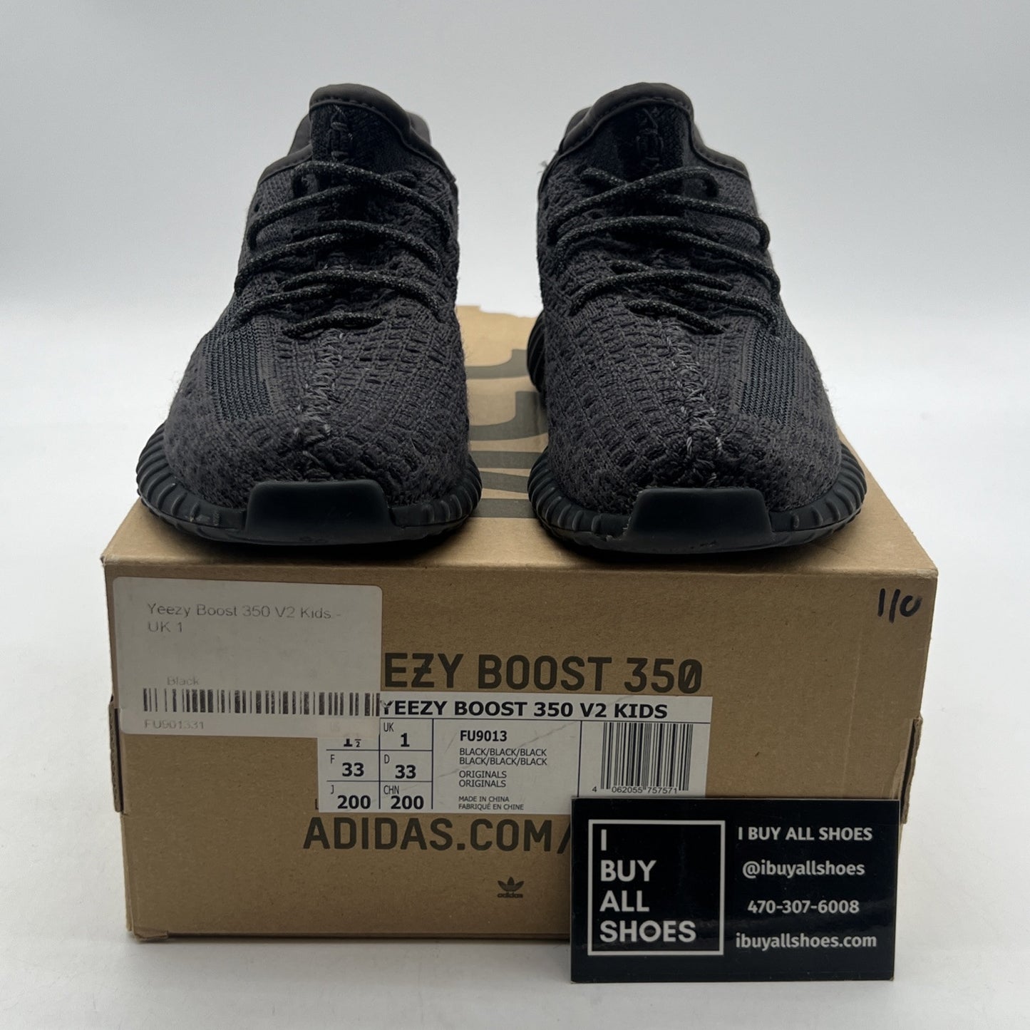 Size 1.5 - Adidas Yeezy Boost 350 V2 Non-Reflective Kids (FU9013)
