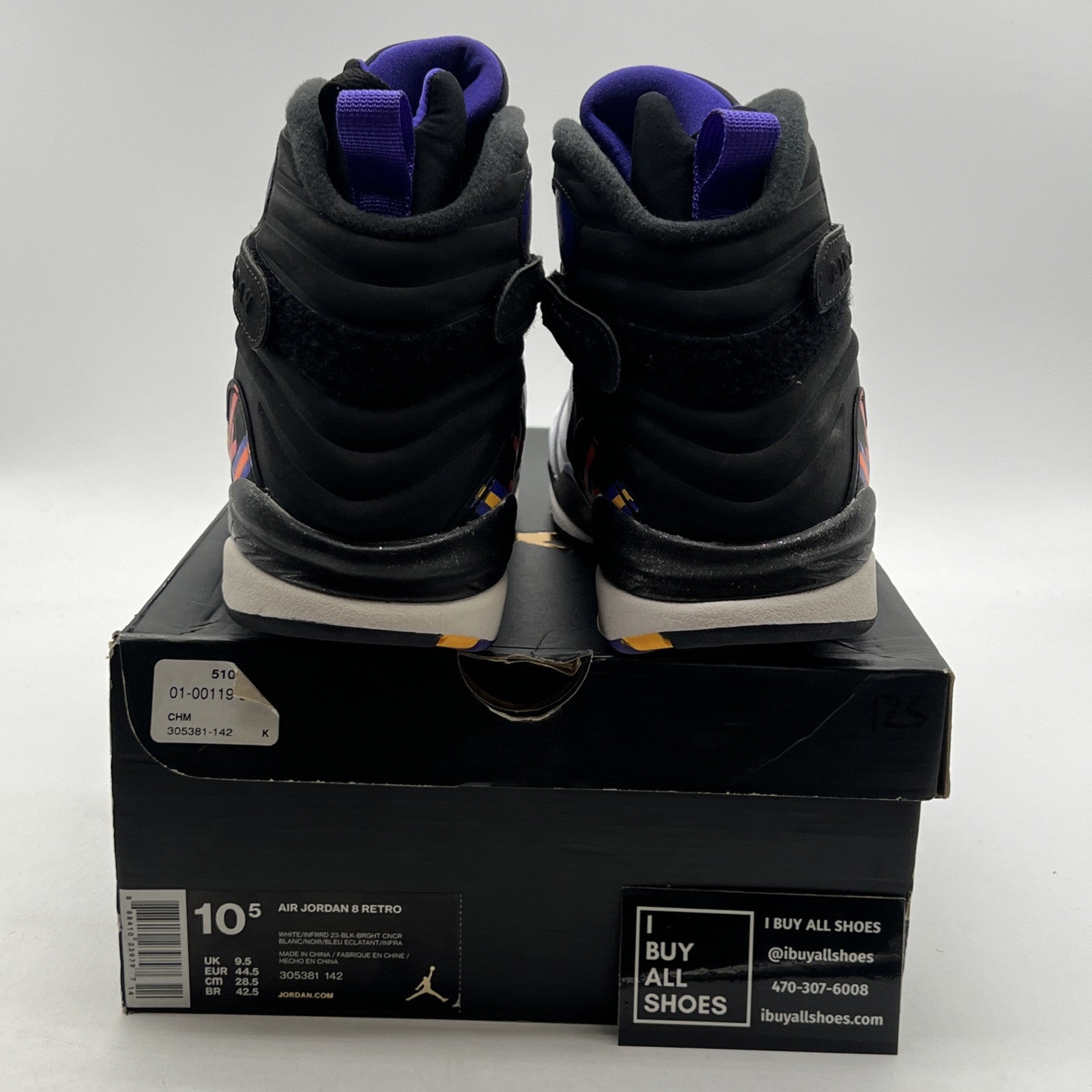 Size 10.5 - Air Jordan 8 Three-Peat (305381-142)