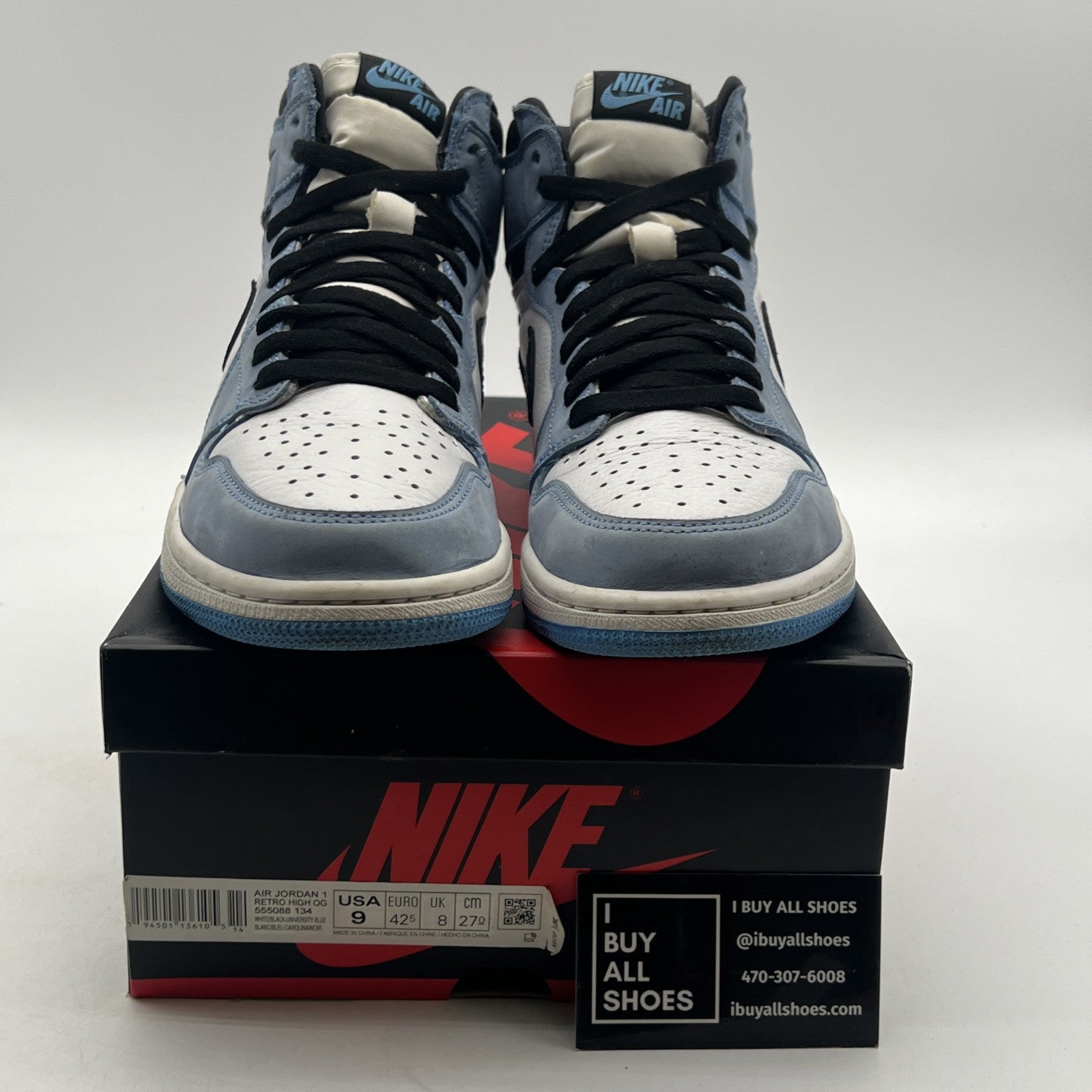 Size 9 - Air Jordan 1 Retro OG High University Blue (555088-134)