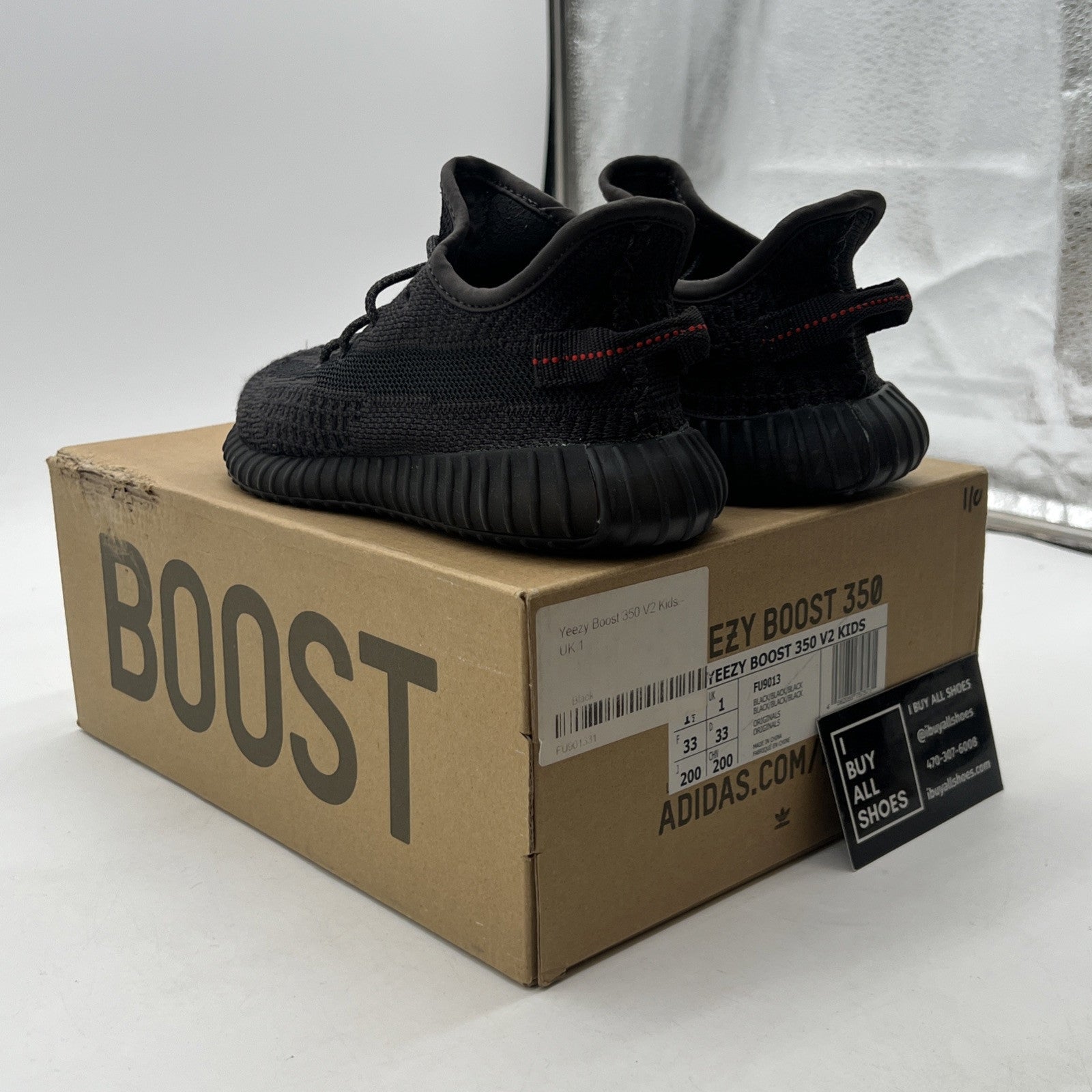 Size 1.5 - Adidas Yeezy Boost 350 V2 Non-Reflective Kids (FU9013)