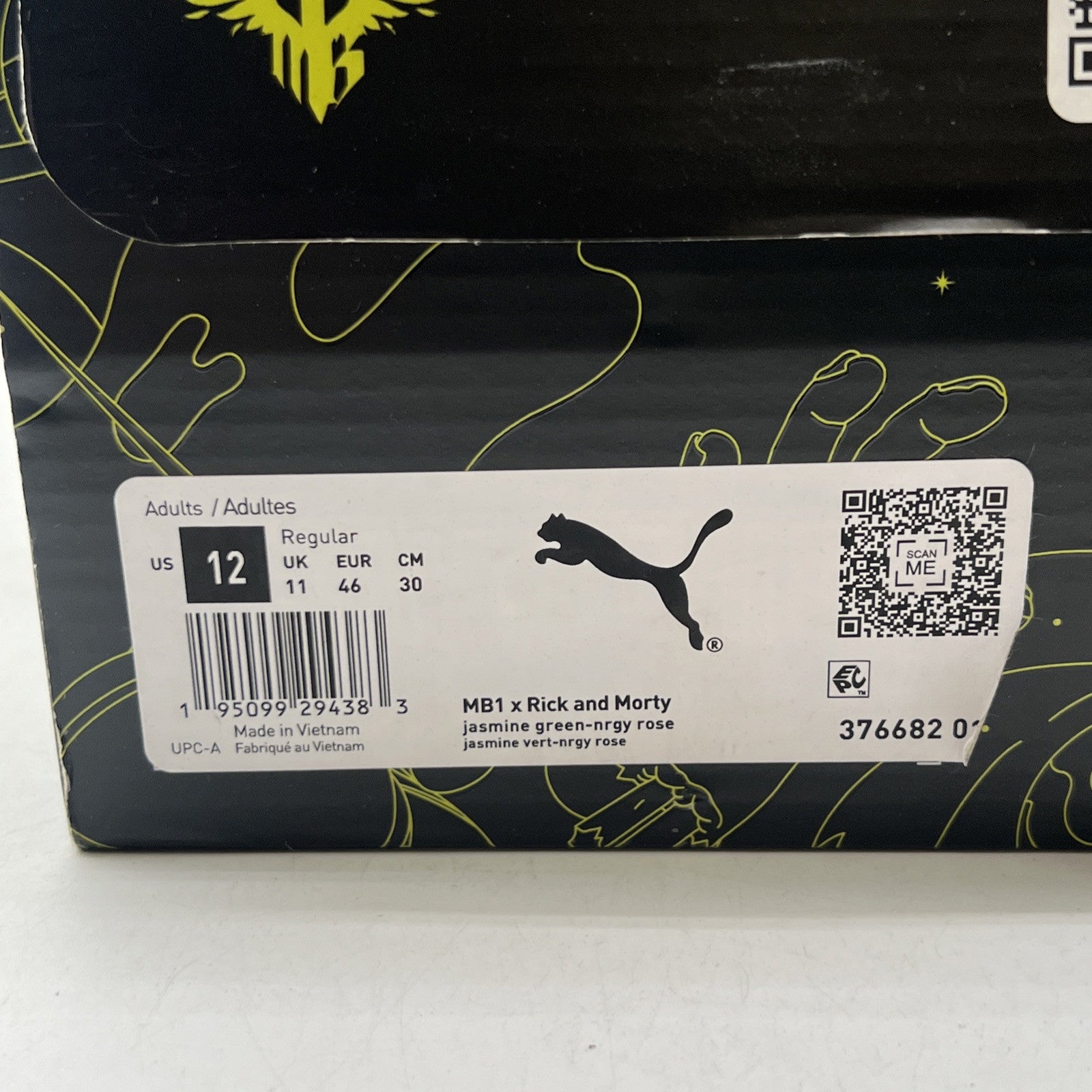 Size 12 - PUMA MB.01 x Rick and Morty Green/Red 2022 (376682-01)