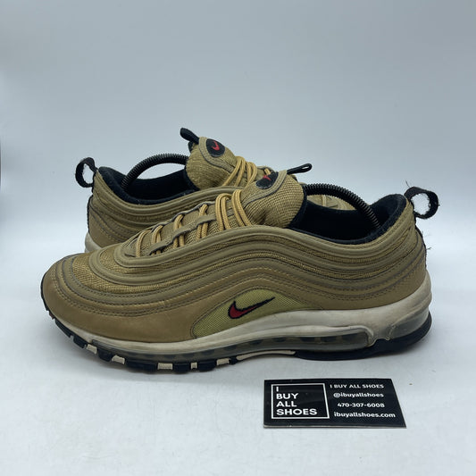 Size 11 - Nike Air Max 97 OG QS Metallic Gold Black Red Suede (884421-700)