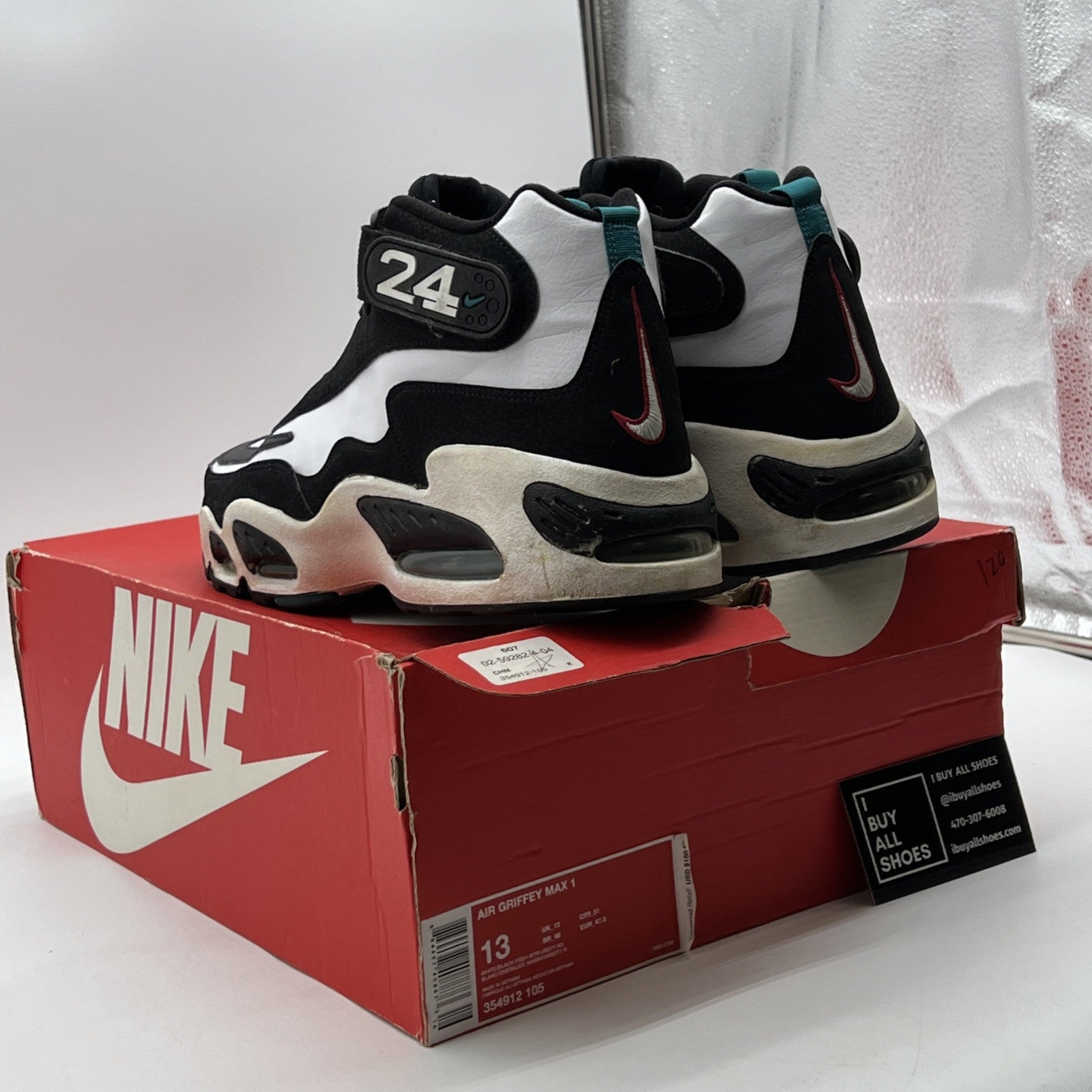 Size 13 - Nike Air Griffey Max 1 2016 White Freshwater (354912-105)