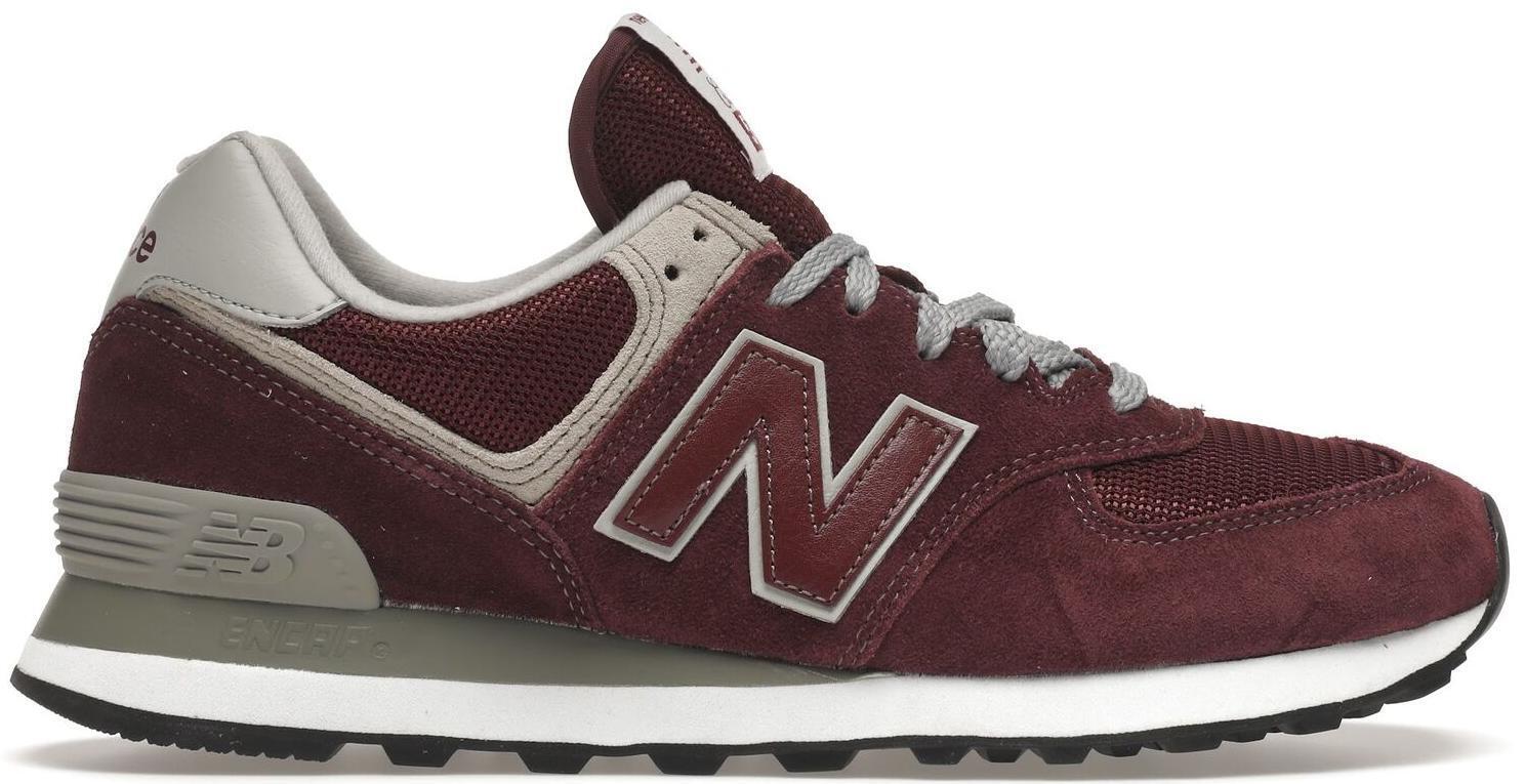 Size 11.5 - New Balance 574 Burgundy Grey Suede Leather (ML574EGB)