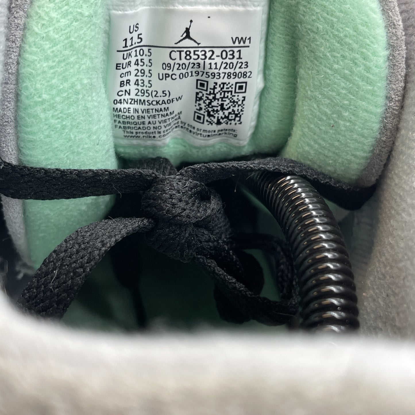 Size 11.5 - Air Jordan 3 Retro Green Glow Grey Suede Leather (CT8532-031)