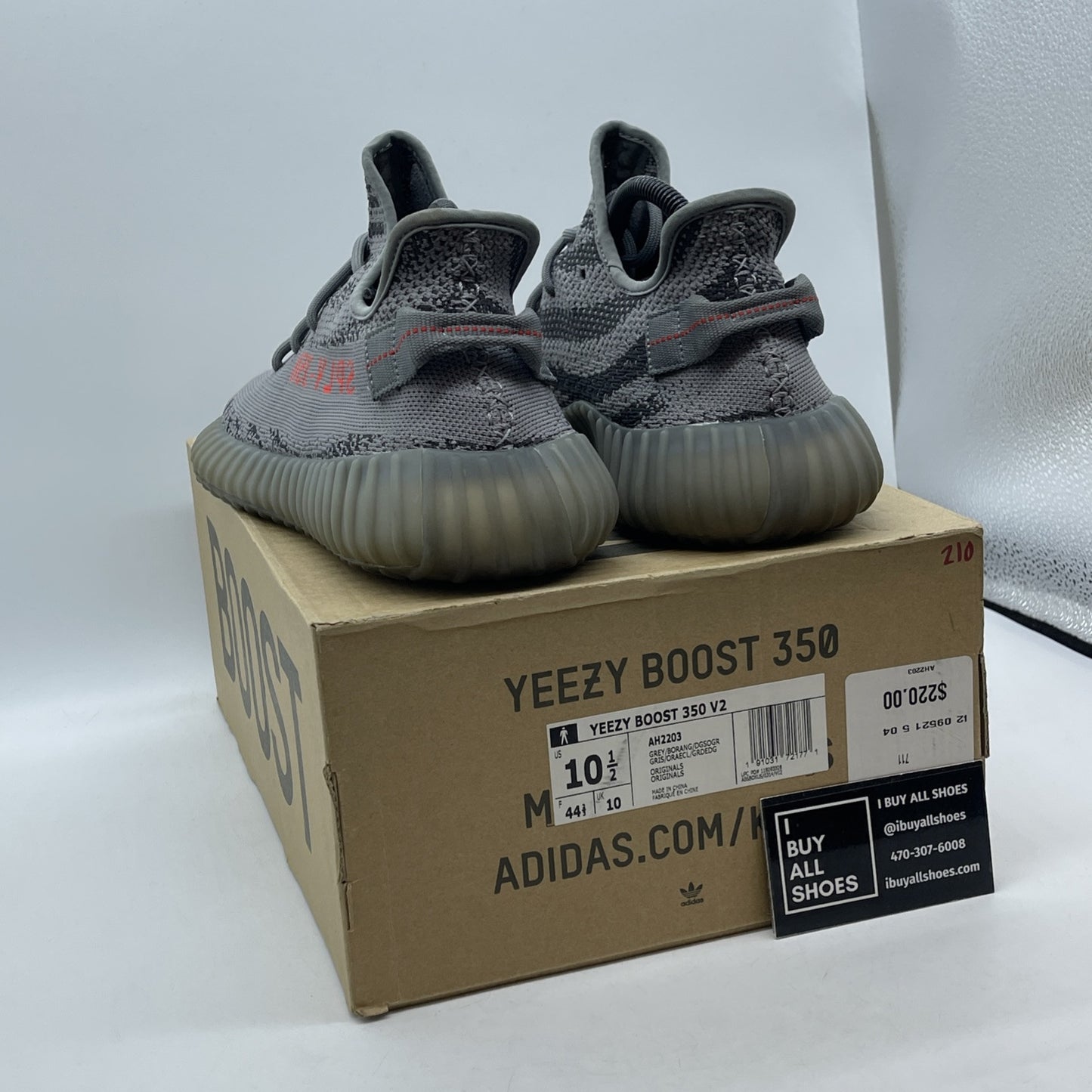 Size 10.5 - adidas Yeezy Boost 350 V2 Low Beluga 2.0 Grey Red Suede (AH2203)