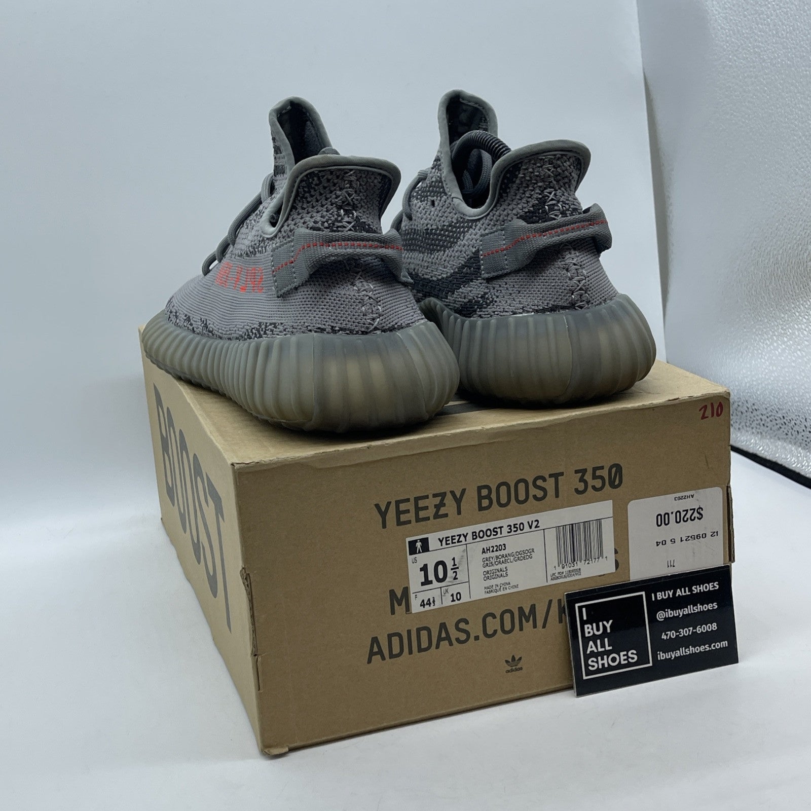 Size 10.5 - adidas Yeezy Boost 350 V2 Low Beluga 2.0 Grey Red Suede (AH2203)