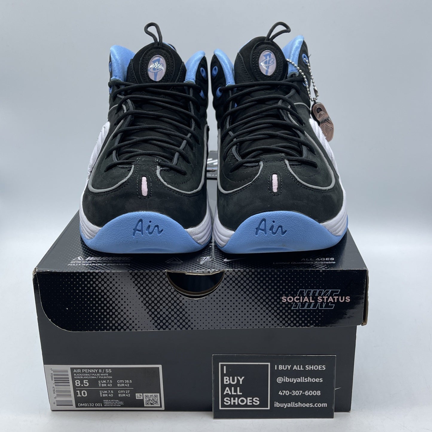 Size 8.5 - Nike Social Status x Air Penny 2 Playground Black (DM9132-001)