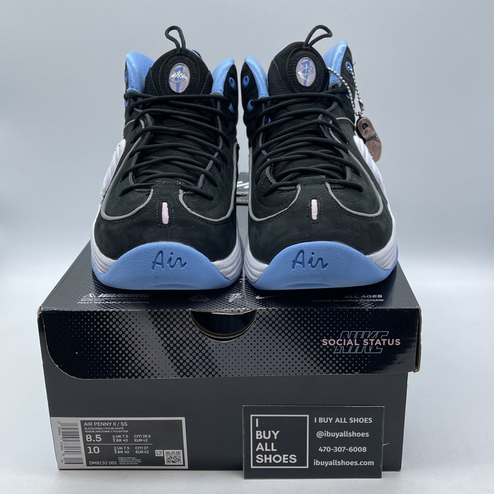 Size 8.5 - Nike Social Status x Air Penny 2 Playground Black (DM9132-001)