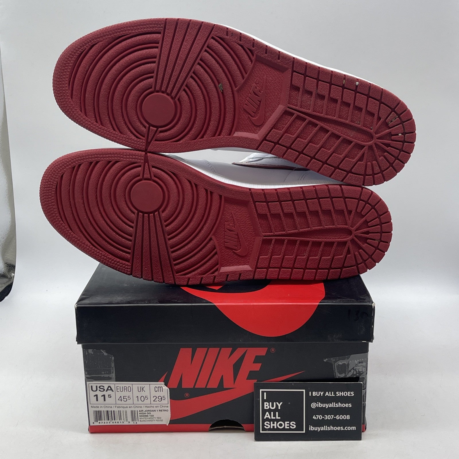 Size 11.5 - Air Jordan 1 Retro OG High Metallic Red White Leather (DH6927-017)
