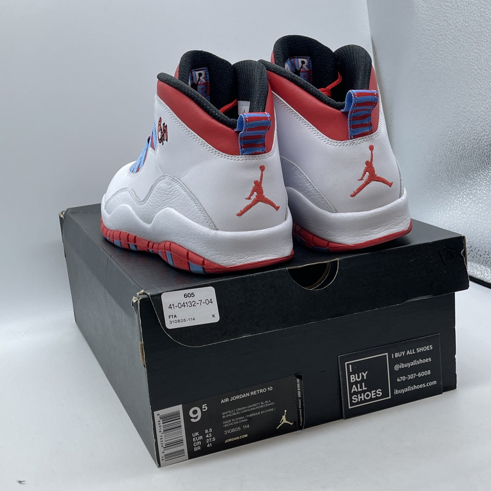 Size 9.5 - Air Jordan 10 Retro City Pack - Chicago White Red (310805-114)