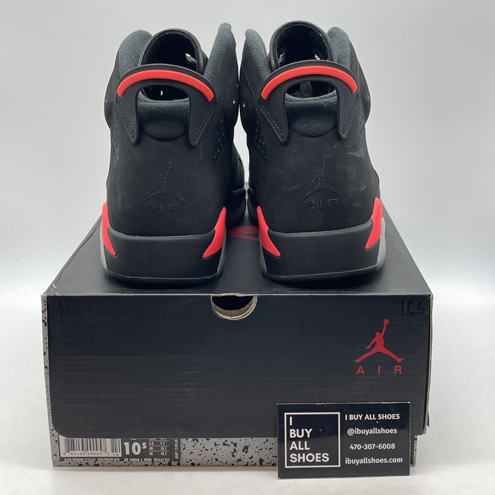 Size 10.5 - Jordan 6 Retro Infrared Black Pink Suede (384664-023)