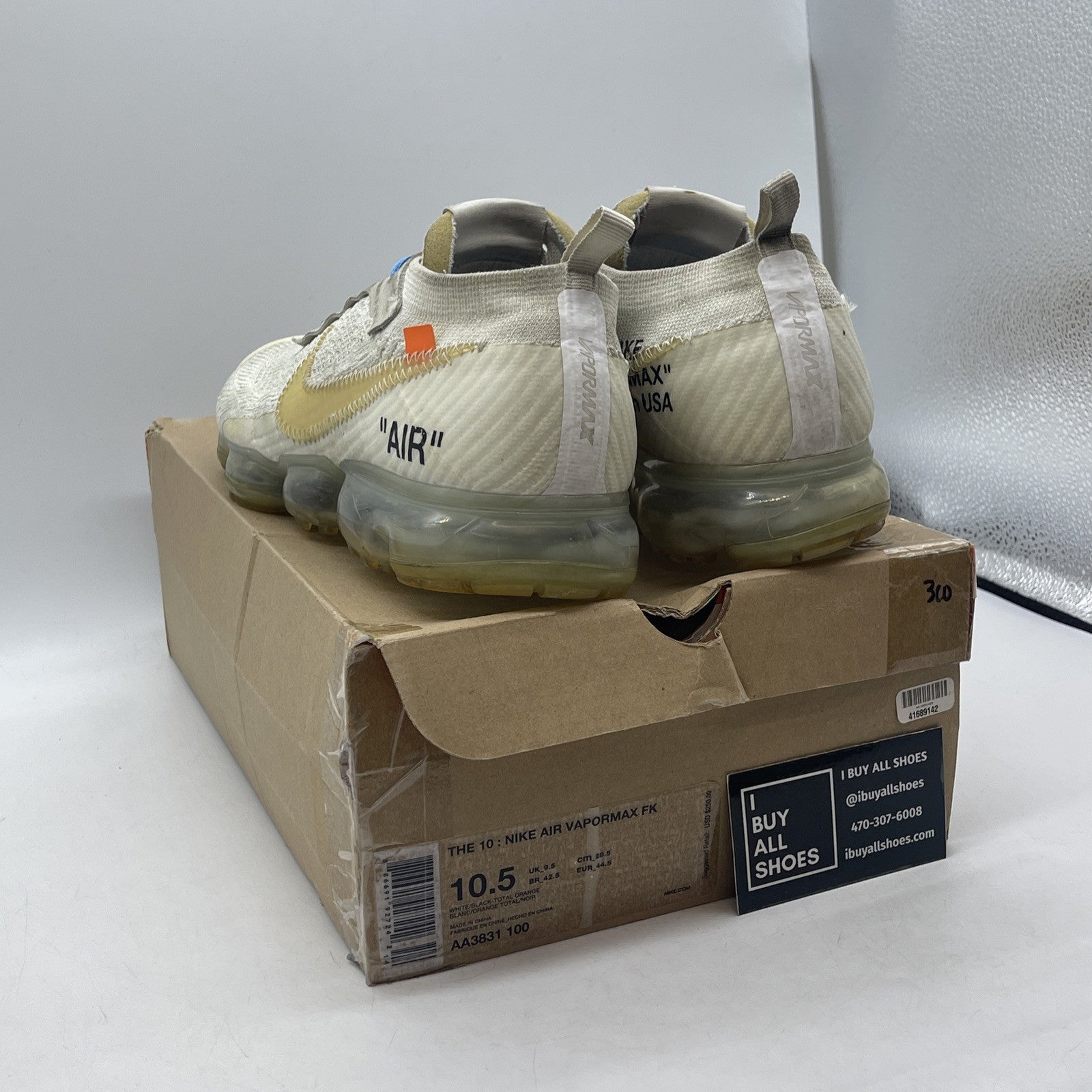 Size 10.5 - Nike Off-White x Air VaporMax Part 2 White Suede (AA3831-100)