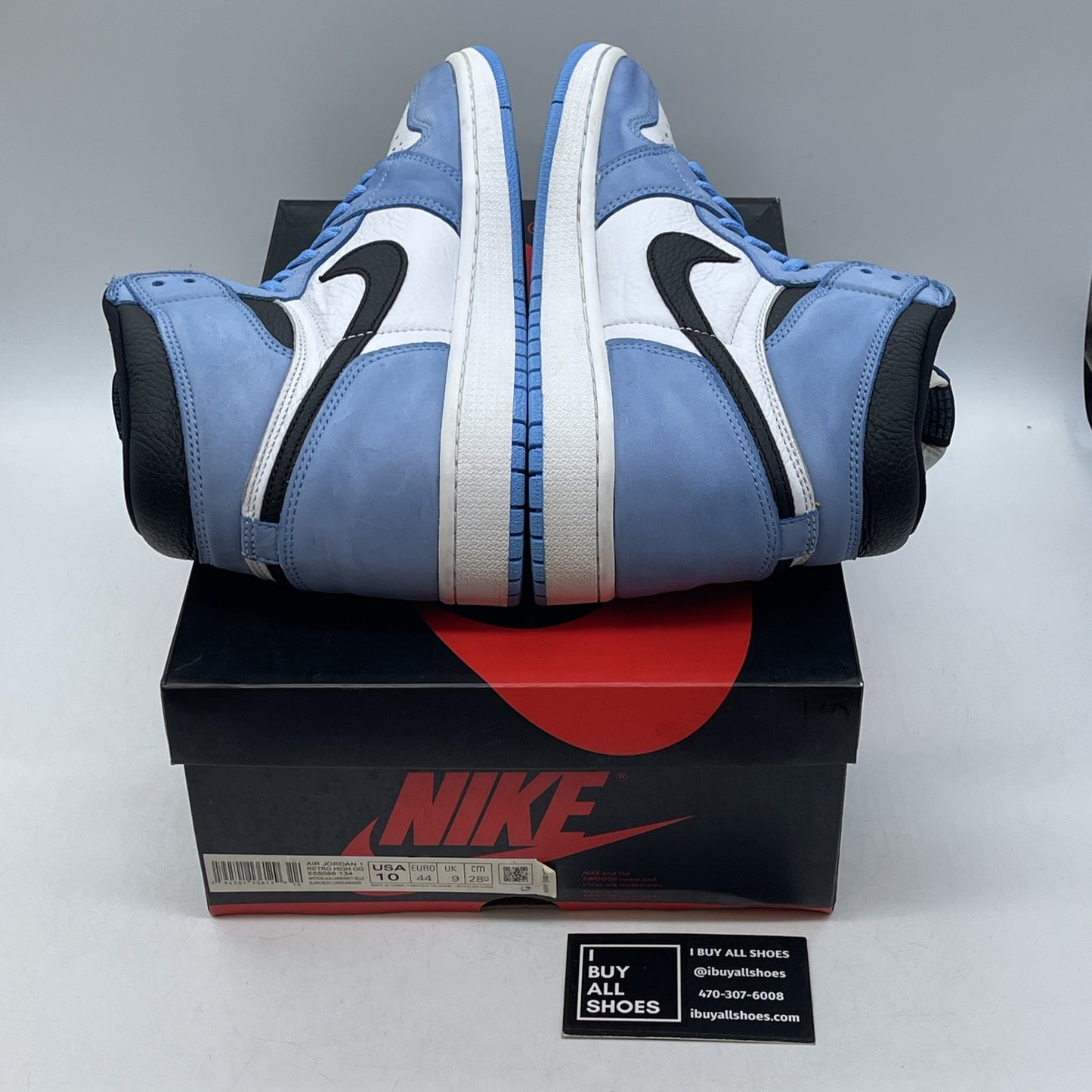 Size 10 - Jordan 1 Retro OG High University Blue White Suede Leather (555088-134