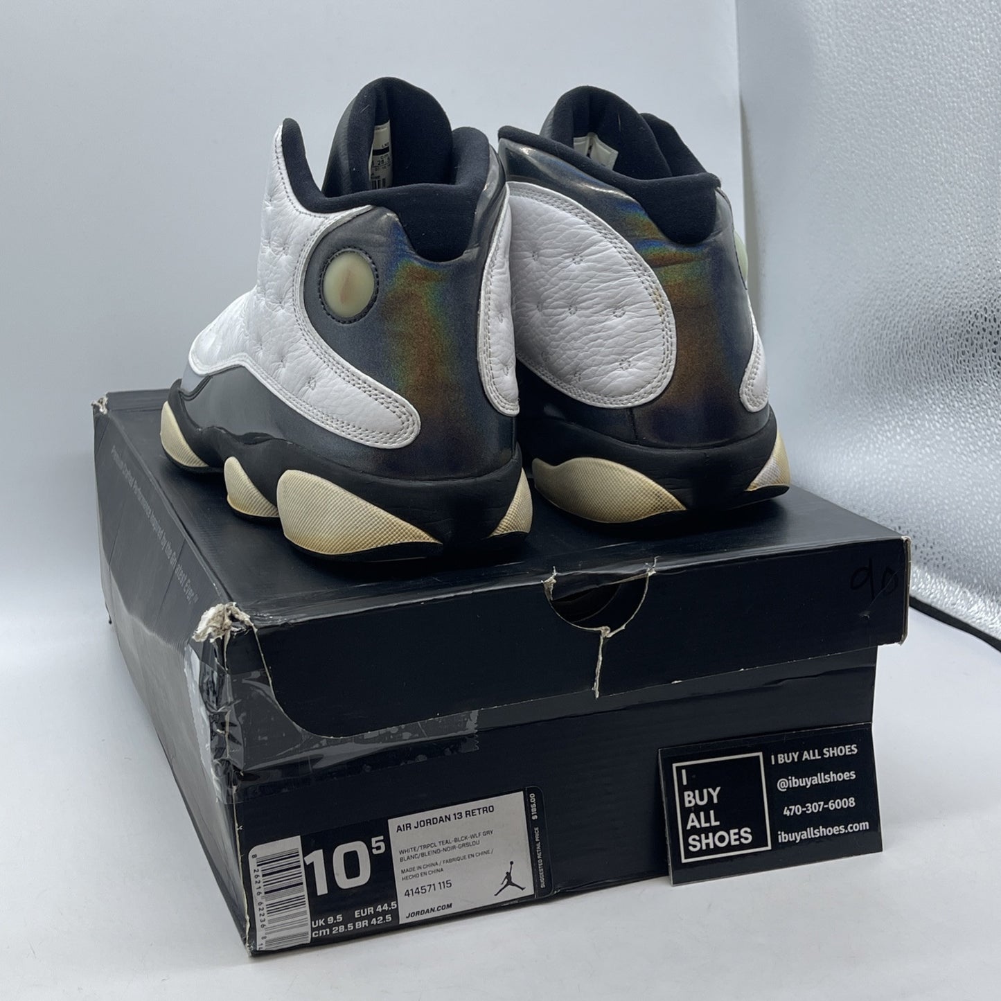 Size 10.5 - Air Jordan 13 Retro Barons Grey White Leather (414571-115)