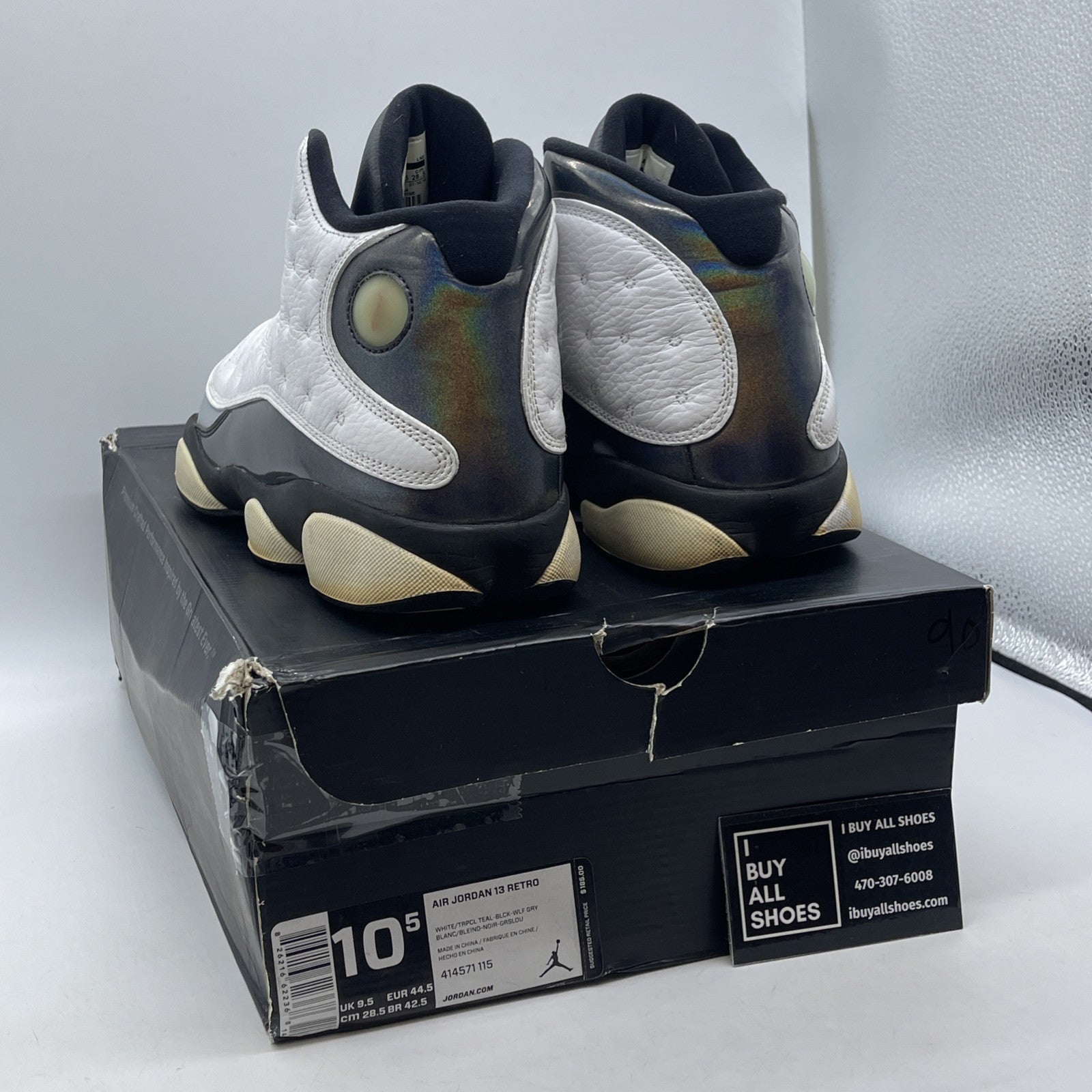 Size 10.5 - Air Jordan 13 Retro Barons Grey White Leather (414571-115)
