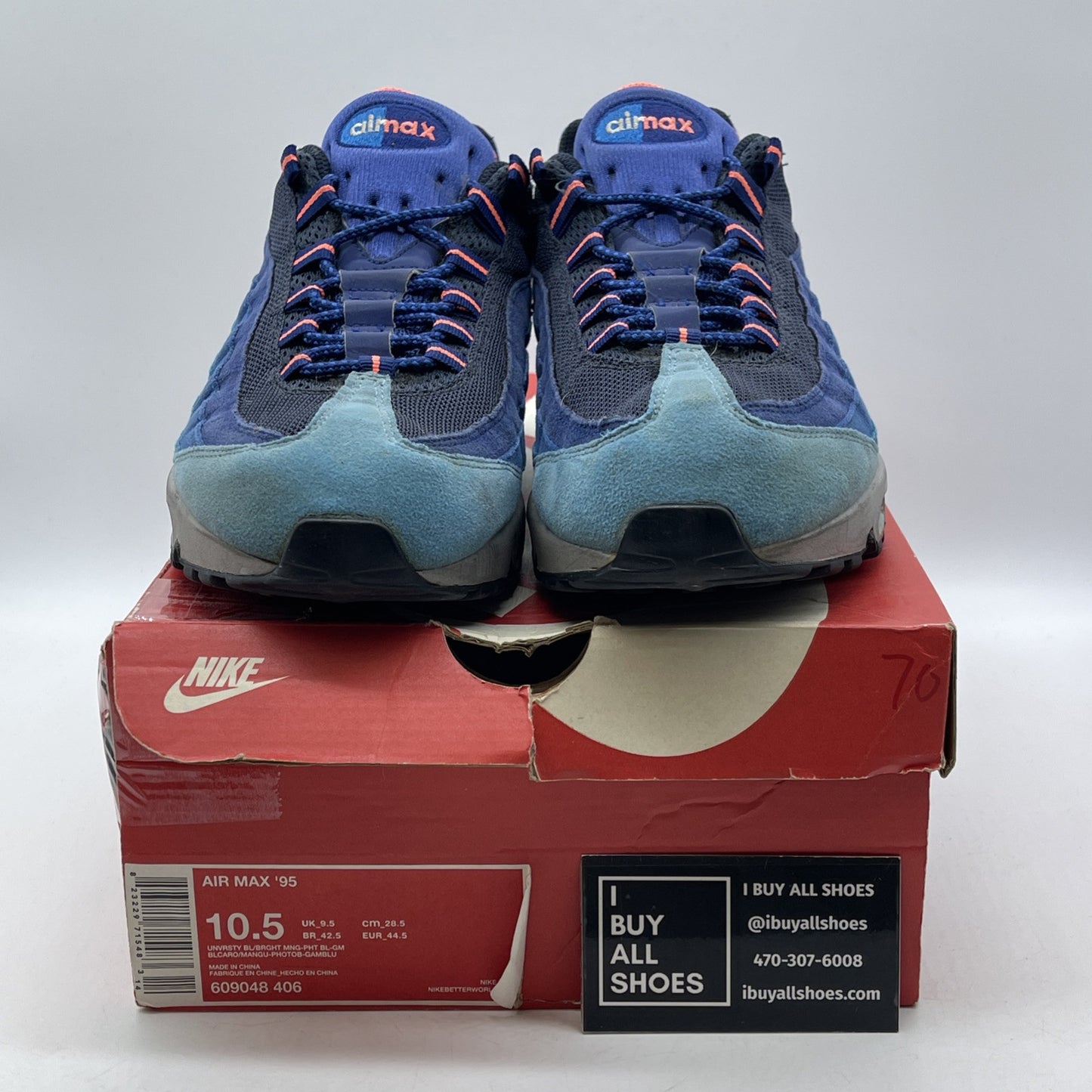 Size 10.5 - Nike Air Max 95 University Blue Suede Leather (609048-406)