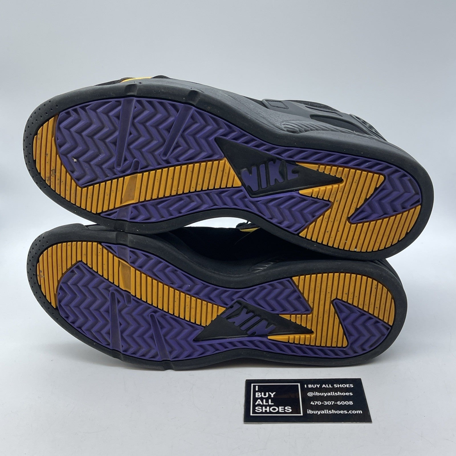 Size 11 - Nike Air Flight Huarache Lakers Away Black Suede Leather (FD0188001)