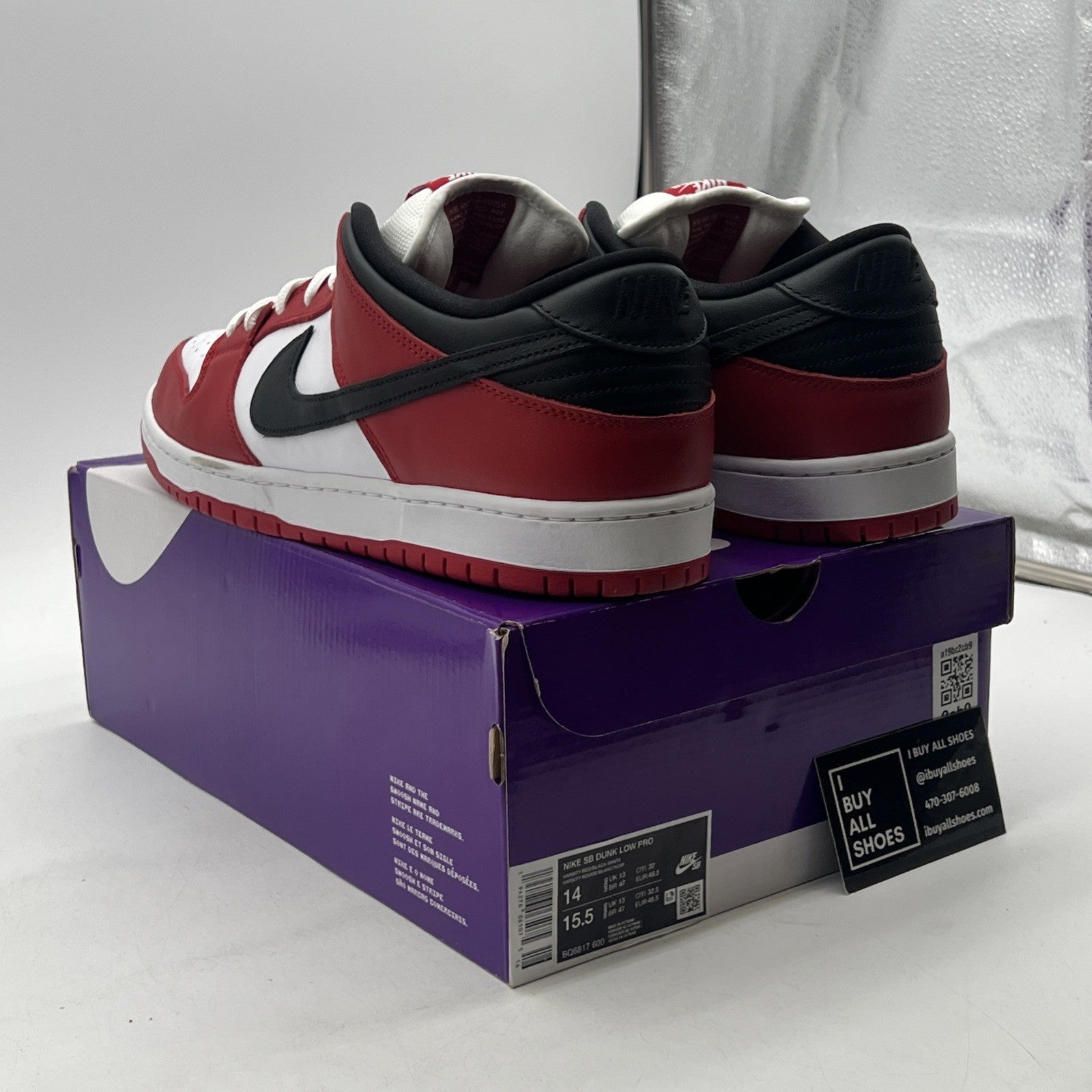 Size 14 - Nike SB Dunk Low J-Pack Chicago (BQ6817-600)