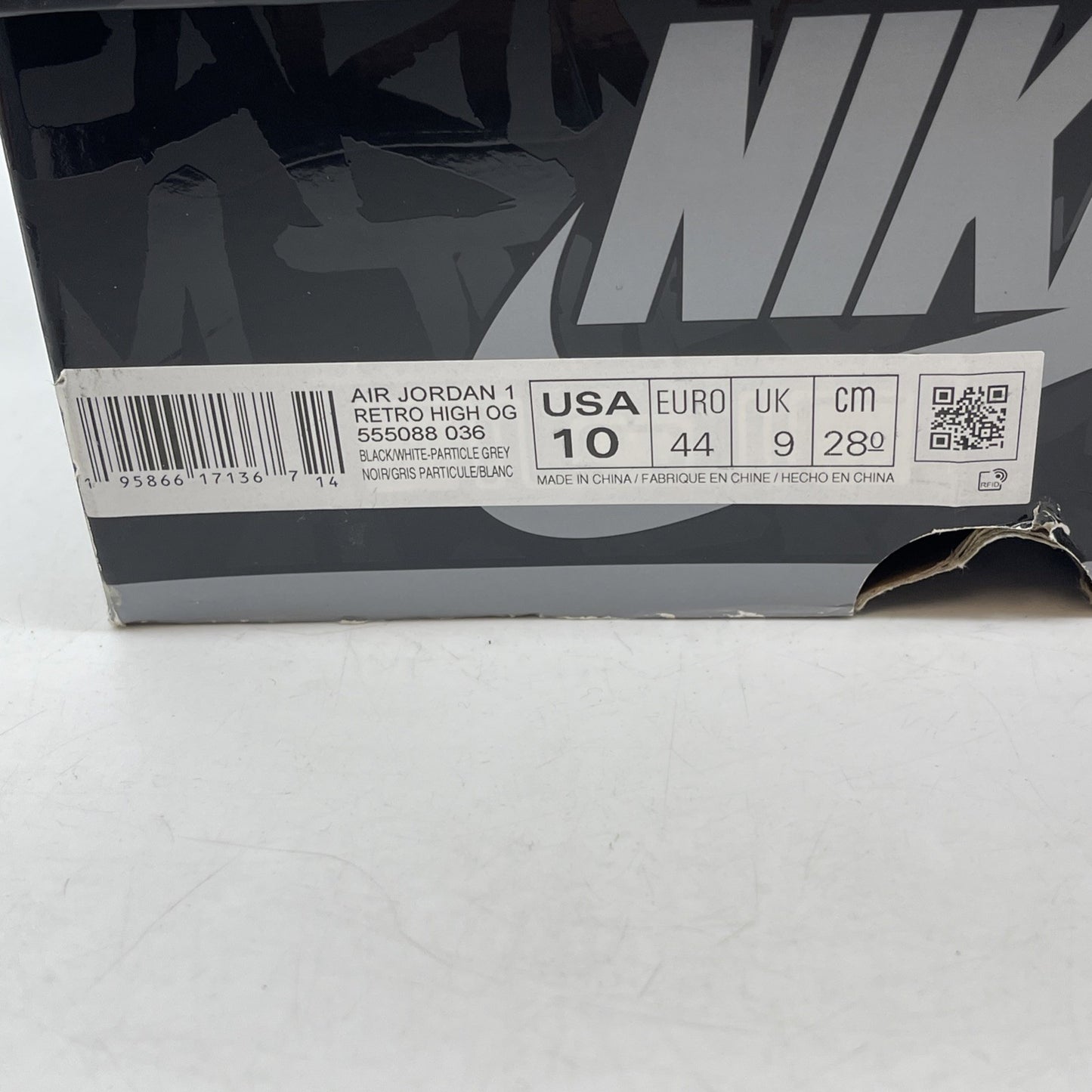 Size 10 - Jordan 1 OG High Rebellionaire Grey Black Suede Leather (555088-036)
