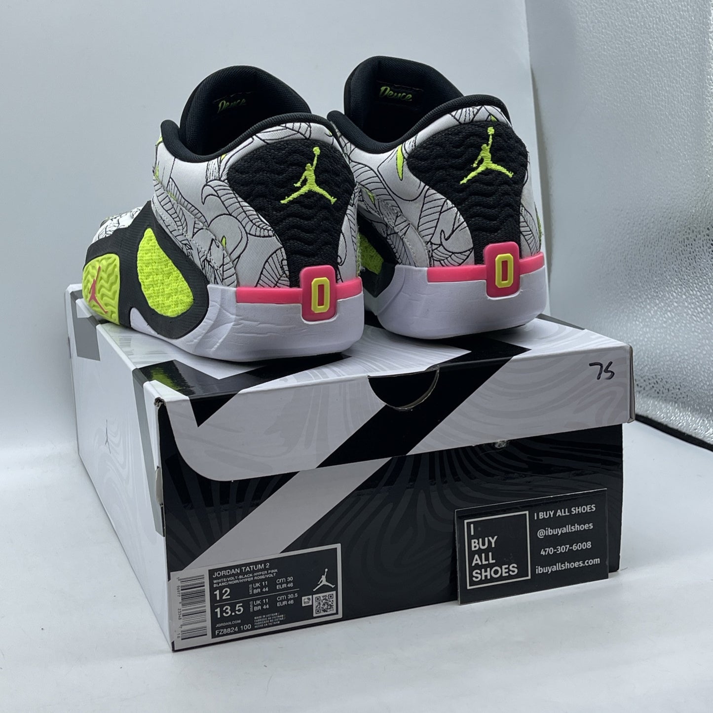 Size 12 - Jordan Tatum 2 Momma's Boy White Black Pink Suede (FZ8824-100)