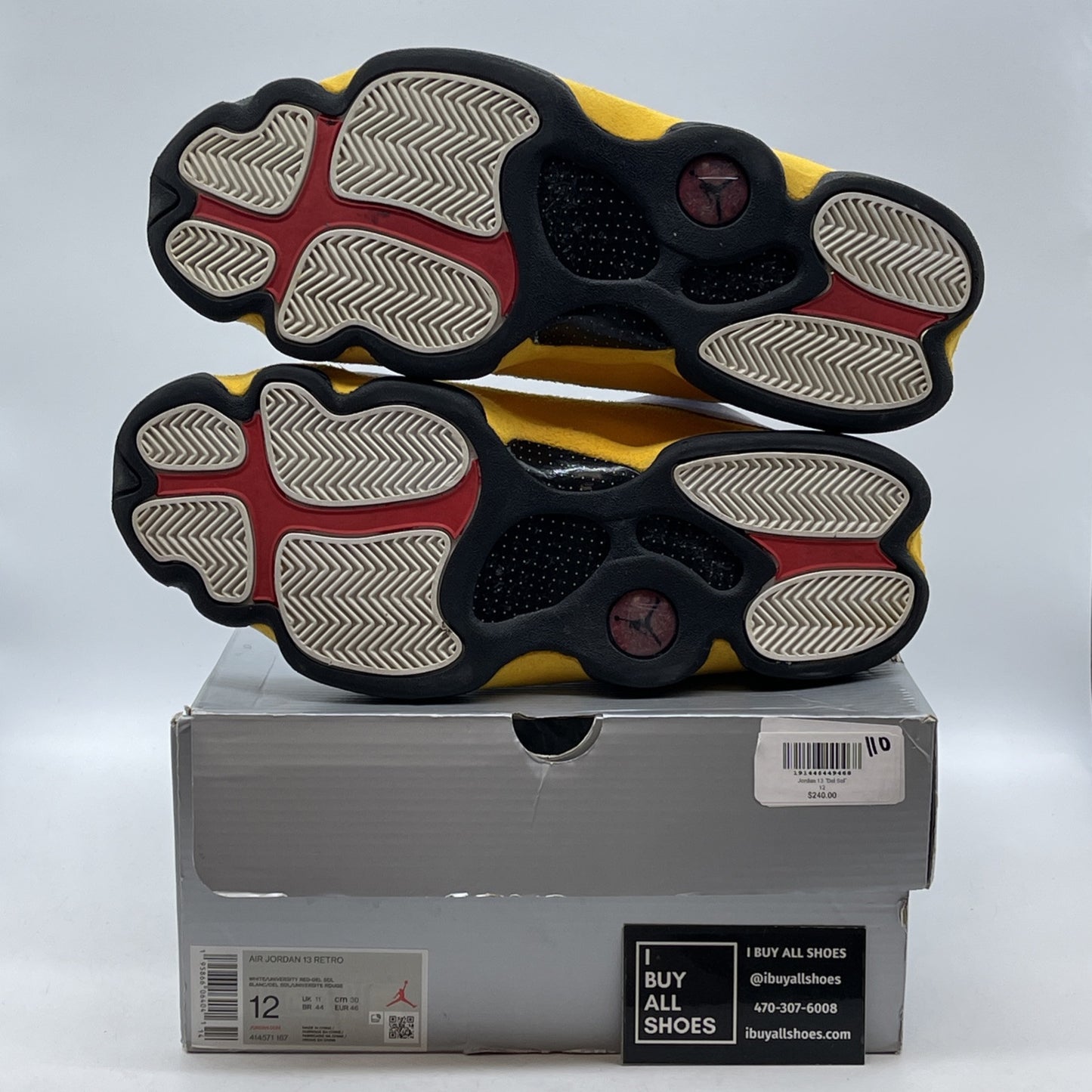 Size 12 - Jordan 13 Del Sol Yellow White Suede Leather (414571-167)