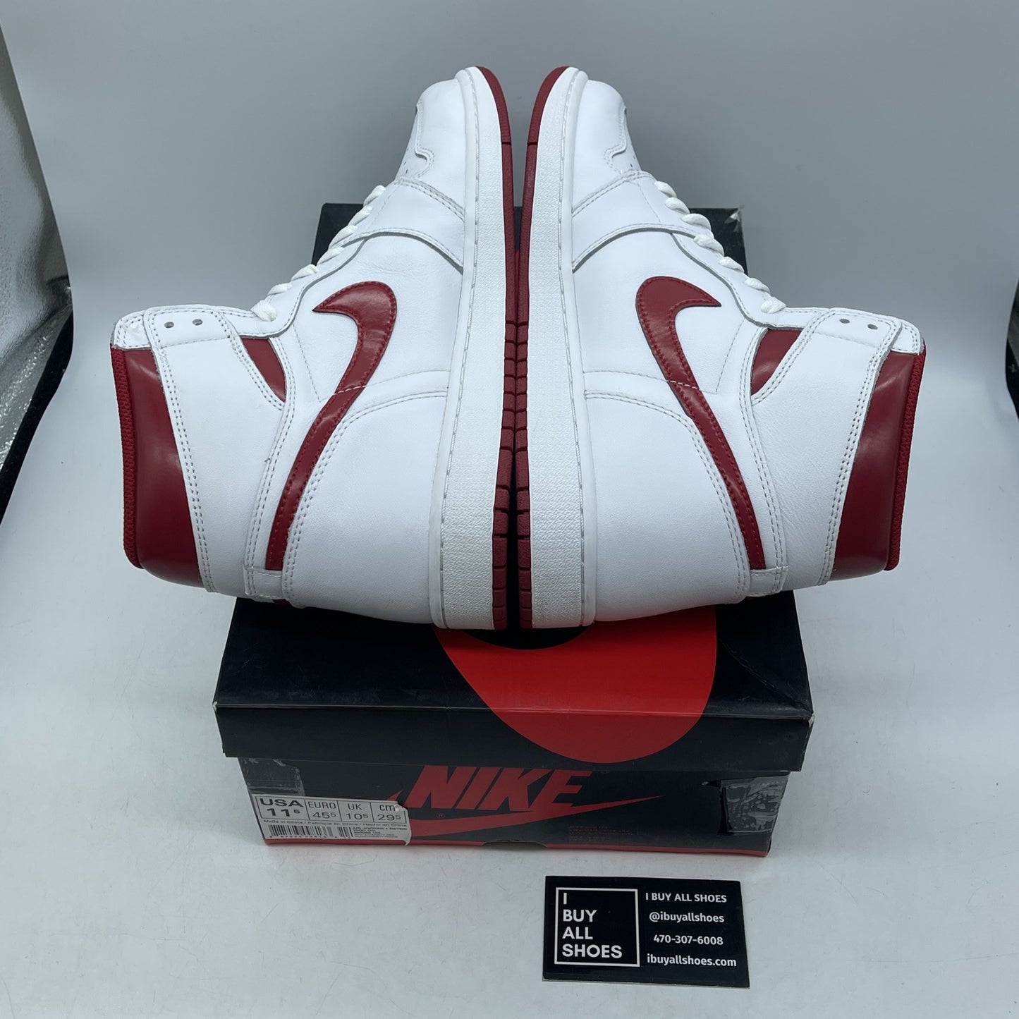 Size 11.5 - Air Jordan 1 Retro OG High Metallic Red White Leather (DH6927-017)