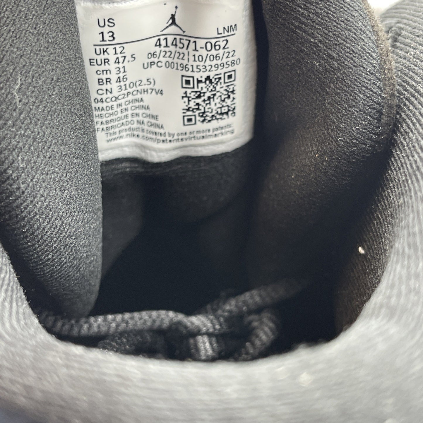 Size 13 - Jordan 13 Retro Mid Playoff Black White Suede Leather (414571-062)