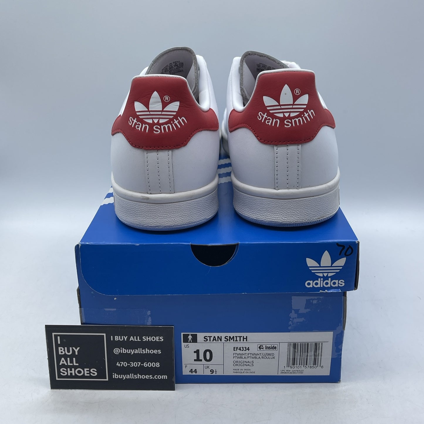 Size 10 - adidas Stan Smith Lush Red White Leather (EF4334)