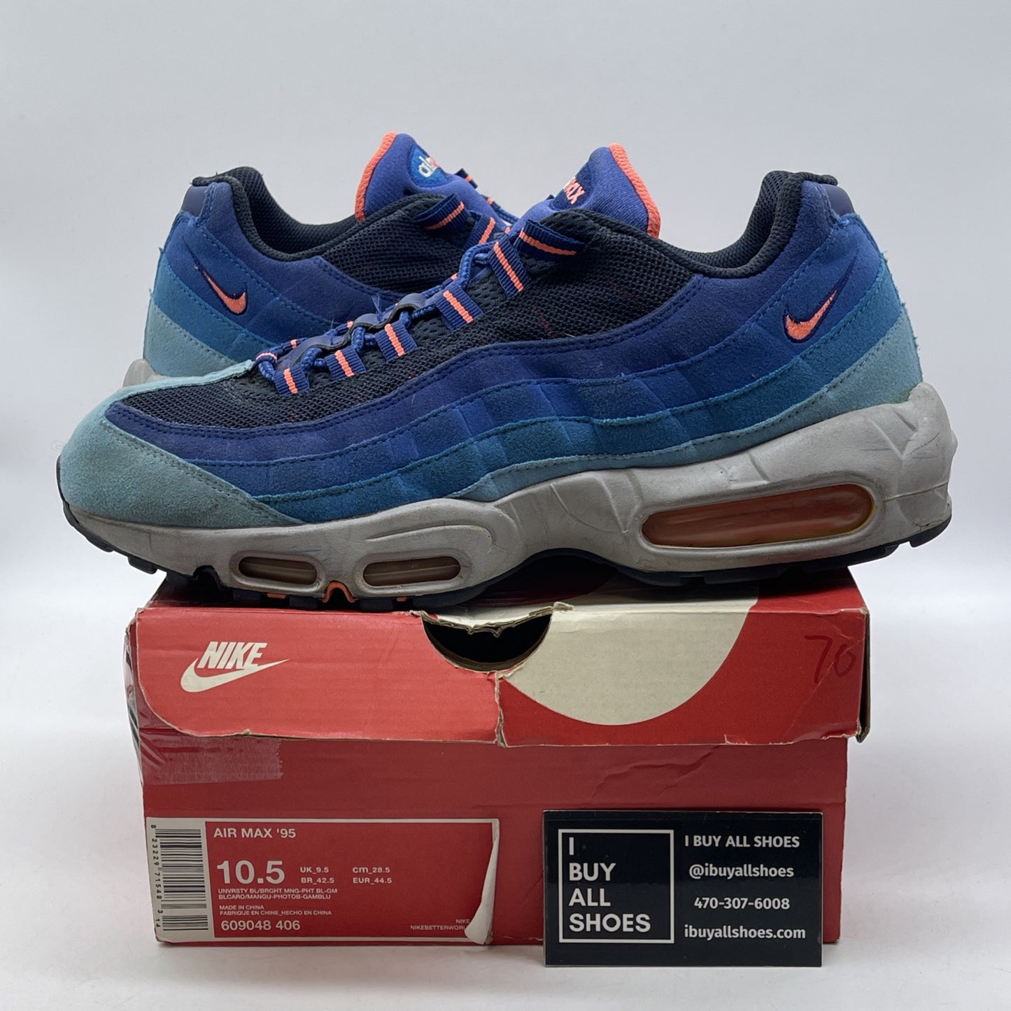 Size 10.5 - Nike Air Max 95 University Blue Suede Leather (609048-406)