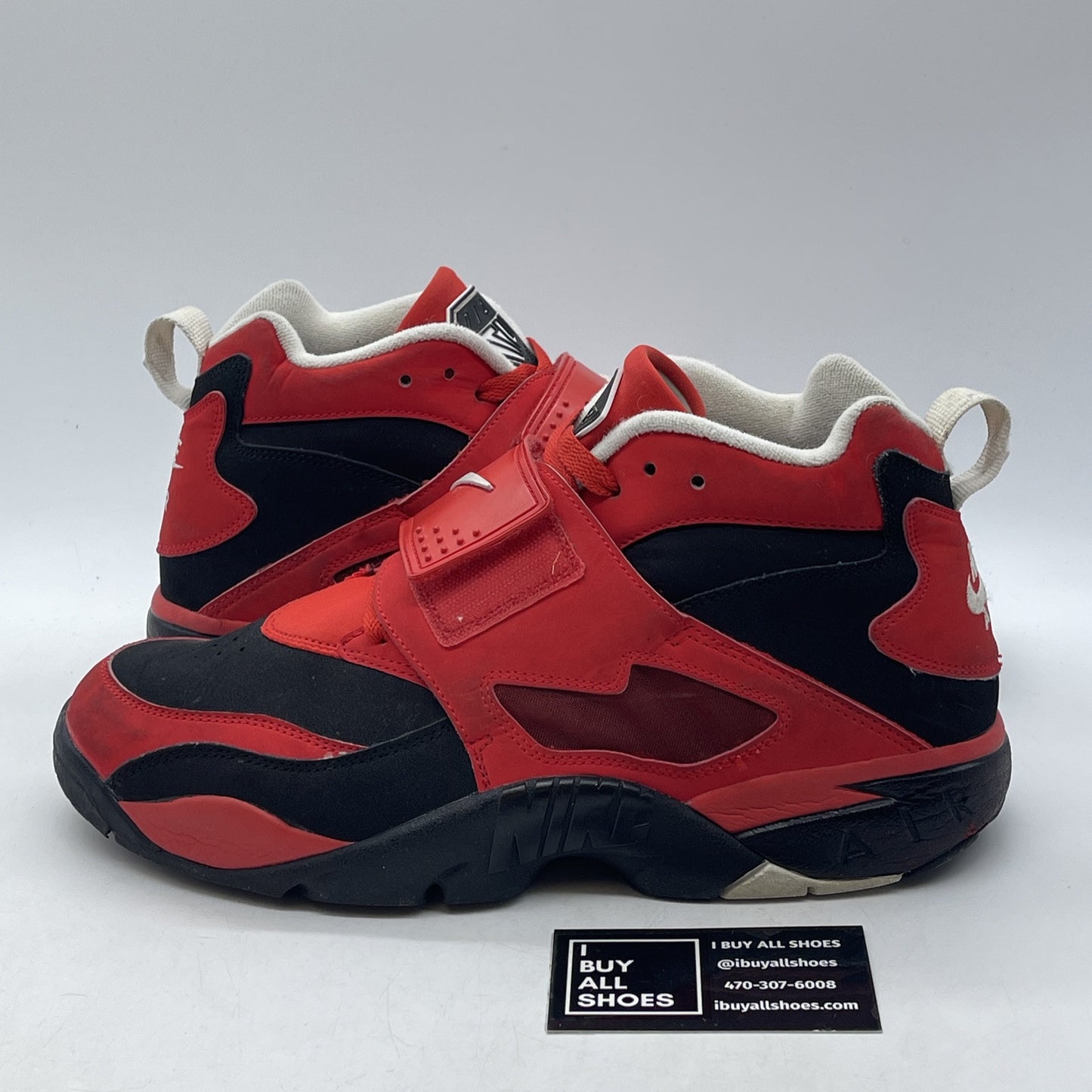 Size 10.5 - Nike Air Diamond Turf Challenge Red Black Suede (309434-007)