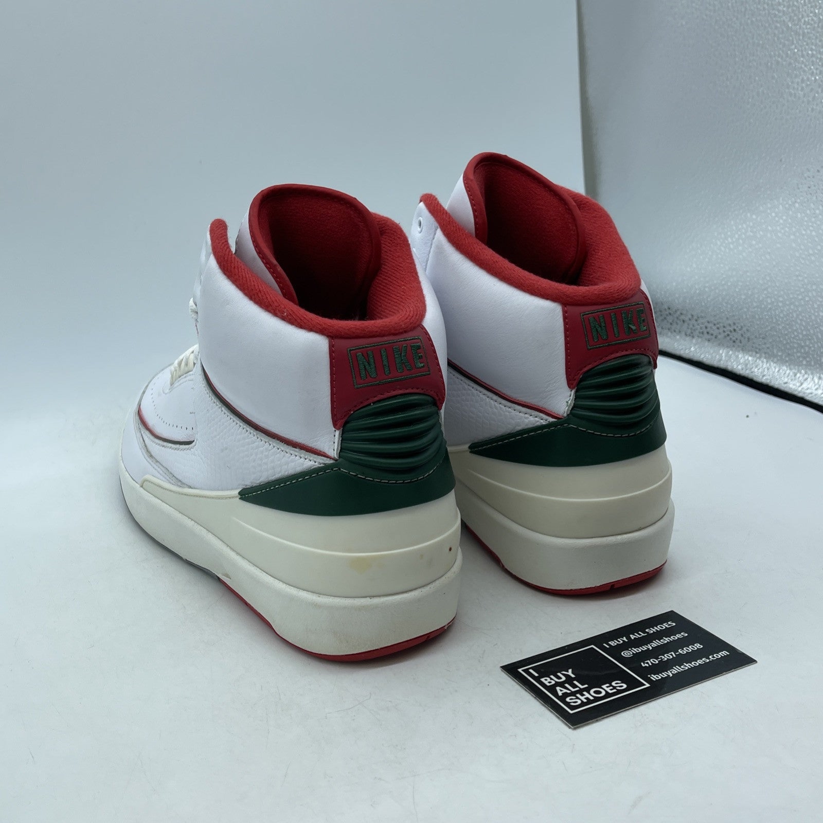Size 13 - Air Jordan 2 Retro Origins White Red Green Suede Leather (DR8884-101)