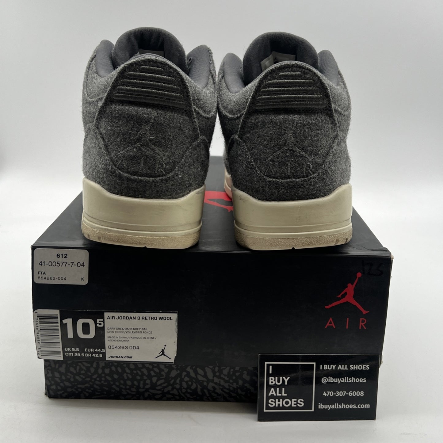 Size 10.5 - Air Jordan 3 Retro Wool (854263-004)