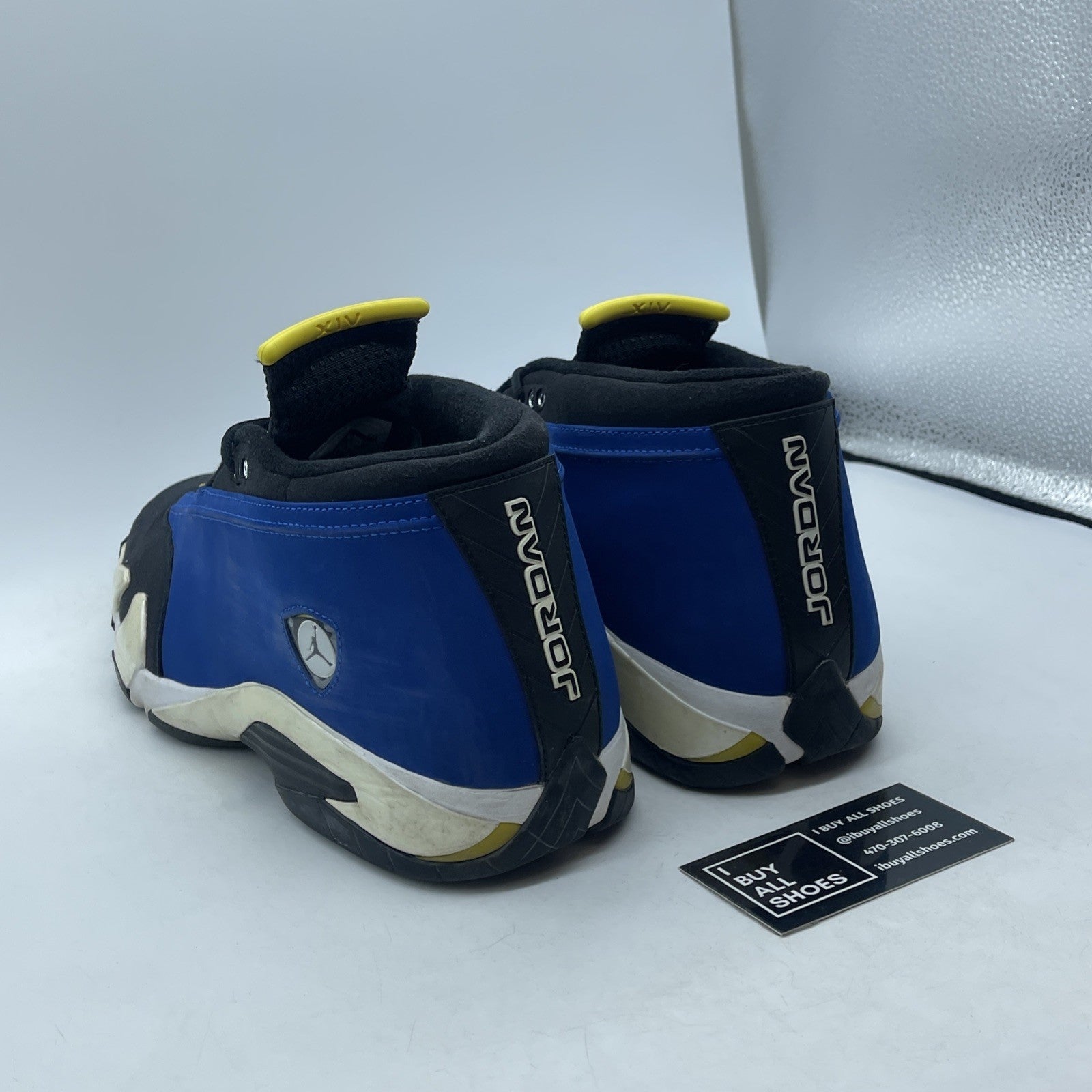 Size 14 - Air Jordan 14 Retro 2015 Low Laney Blue Black Suede (807511-405)