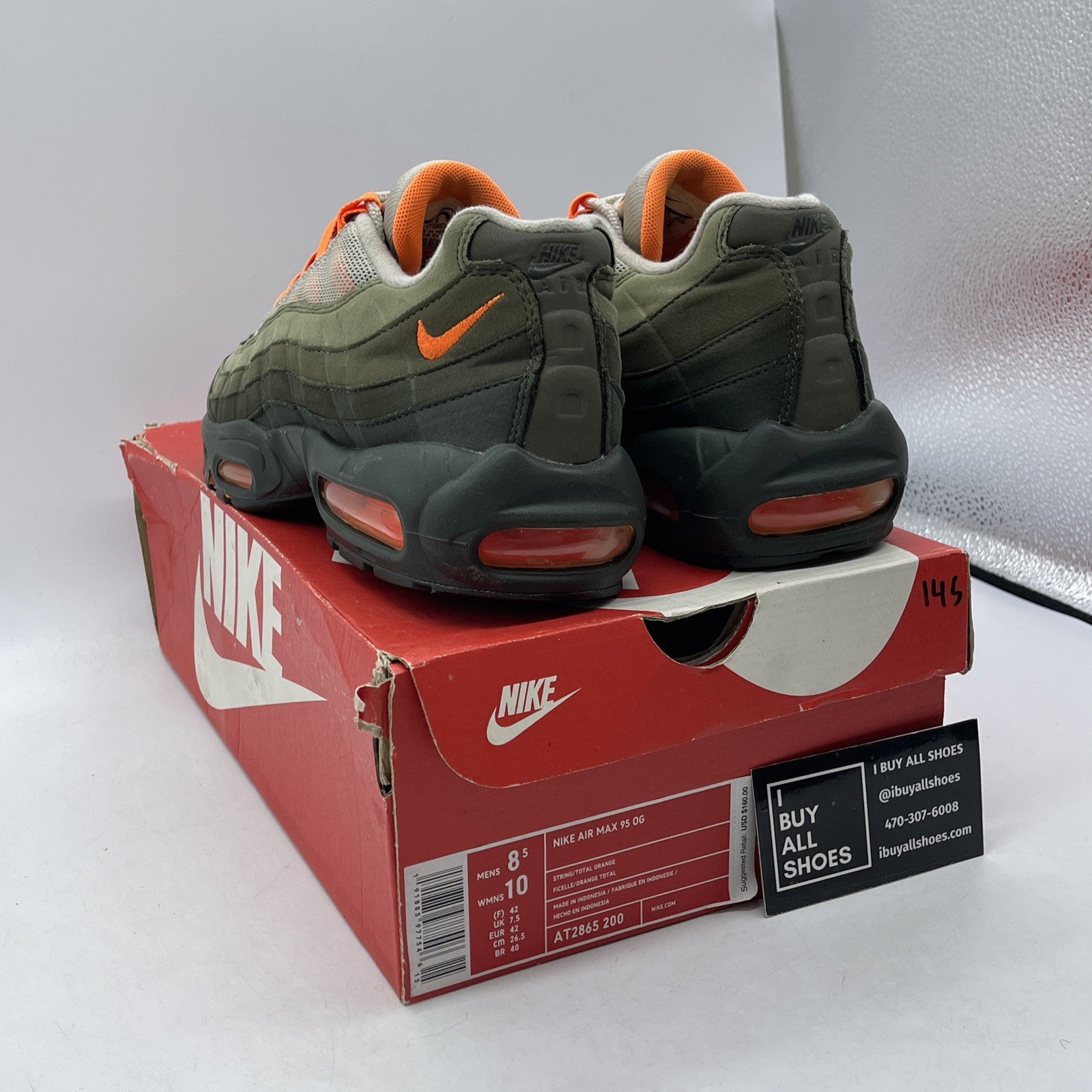 Size 8.5 - Nike Air Max 95 Neutral Olive Suede Leather (AT2865-200)