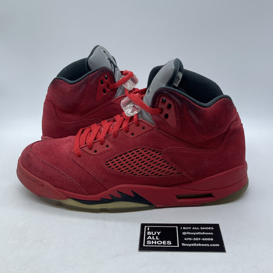 Size 10 - Air Jordan 5 Retro Red Suede Black (136027-602)