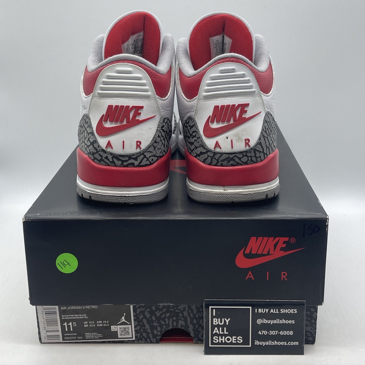 Size 11.5 - Jordan 3 Retro Mid Fire Red White Grey Suede Leather (DN3707-160)