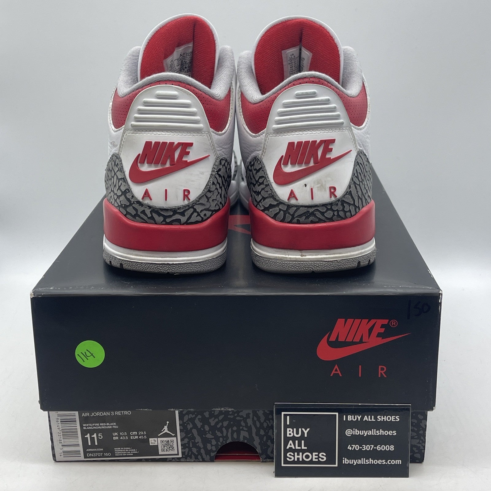 Size 11.5 - Jordan 3 Retro Mid Fire Red White Grey Suede Leather (DN3707-160)