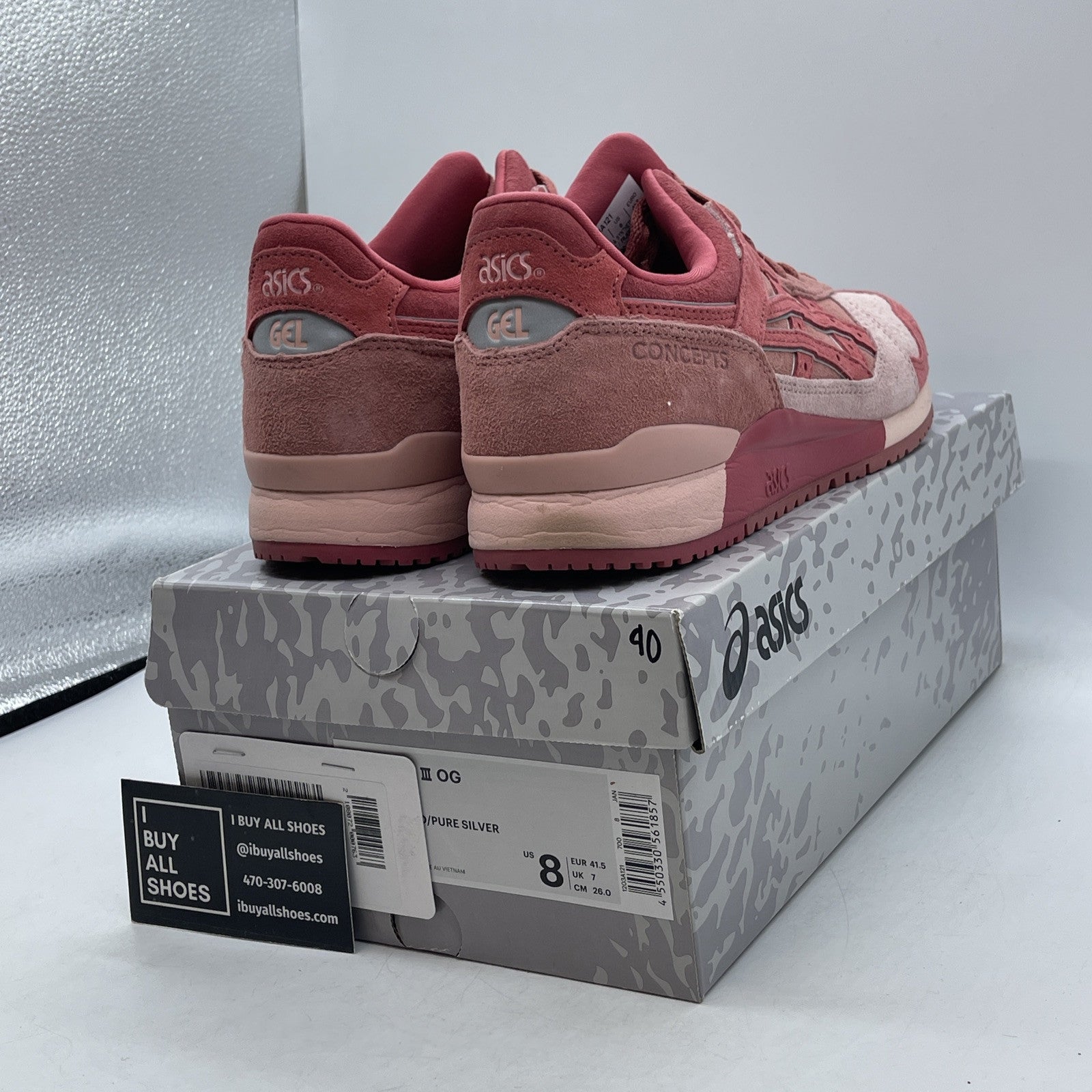 Size 8 - ASICS Concepts x Gel Lyte 3 Otoro Pink Grey Suede Leather (1203A121)