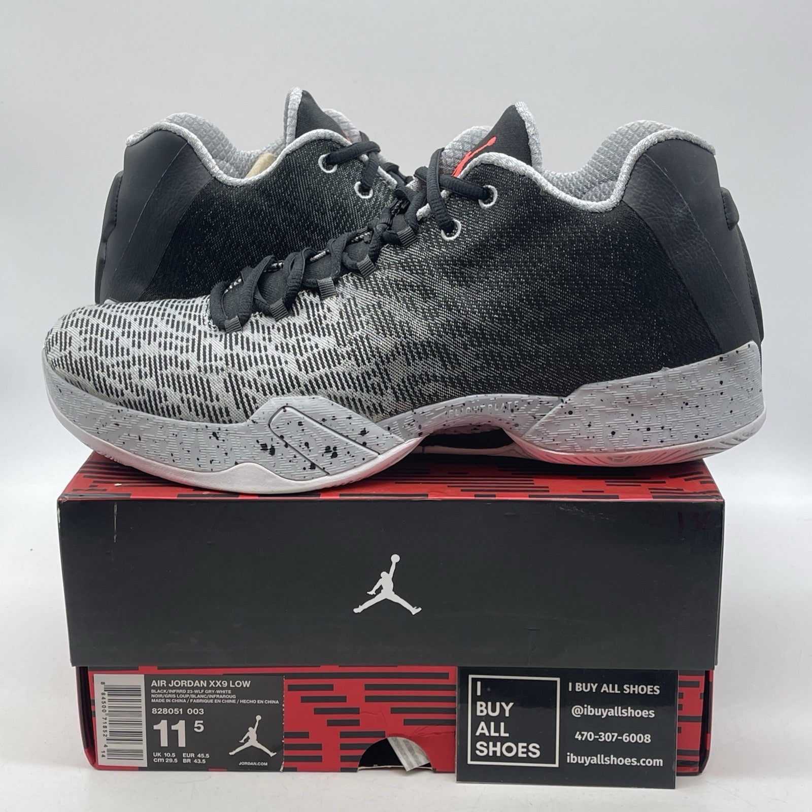 Size 11.5 - Air Jordan 29 Low Infrared Grey Black Suede Leather (828051-003)