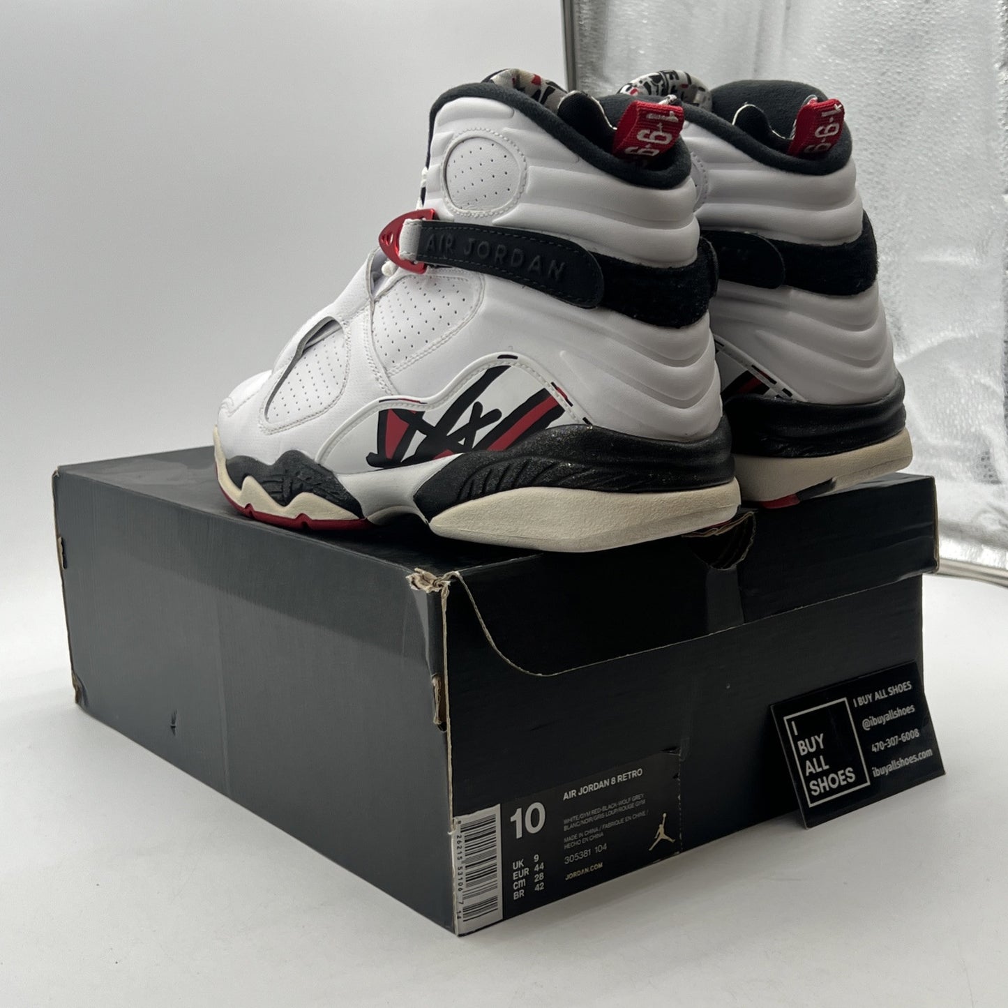 Size 10 - Air Jordan 8 Retro Alternate (305381-104)