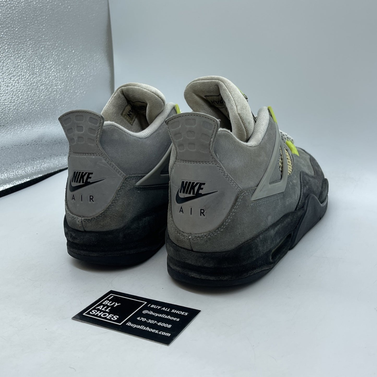 Size 12 - Jordan 4 Retro SE Mid Neon 95 Grey Black Suede (CT5342-007)